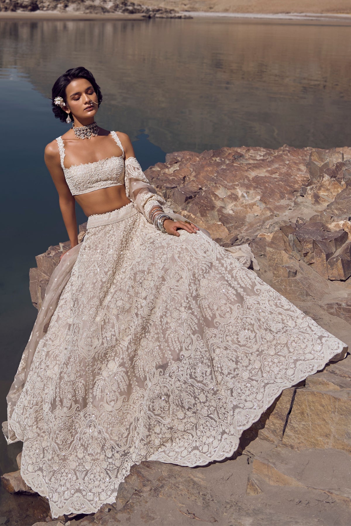Carmine Lehenga Set