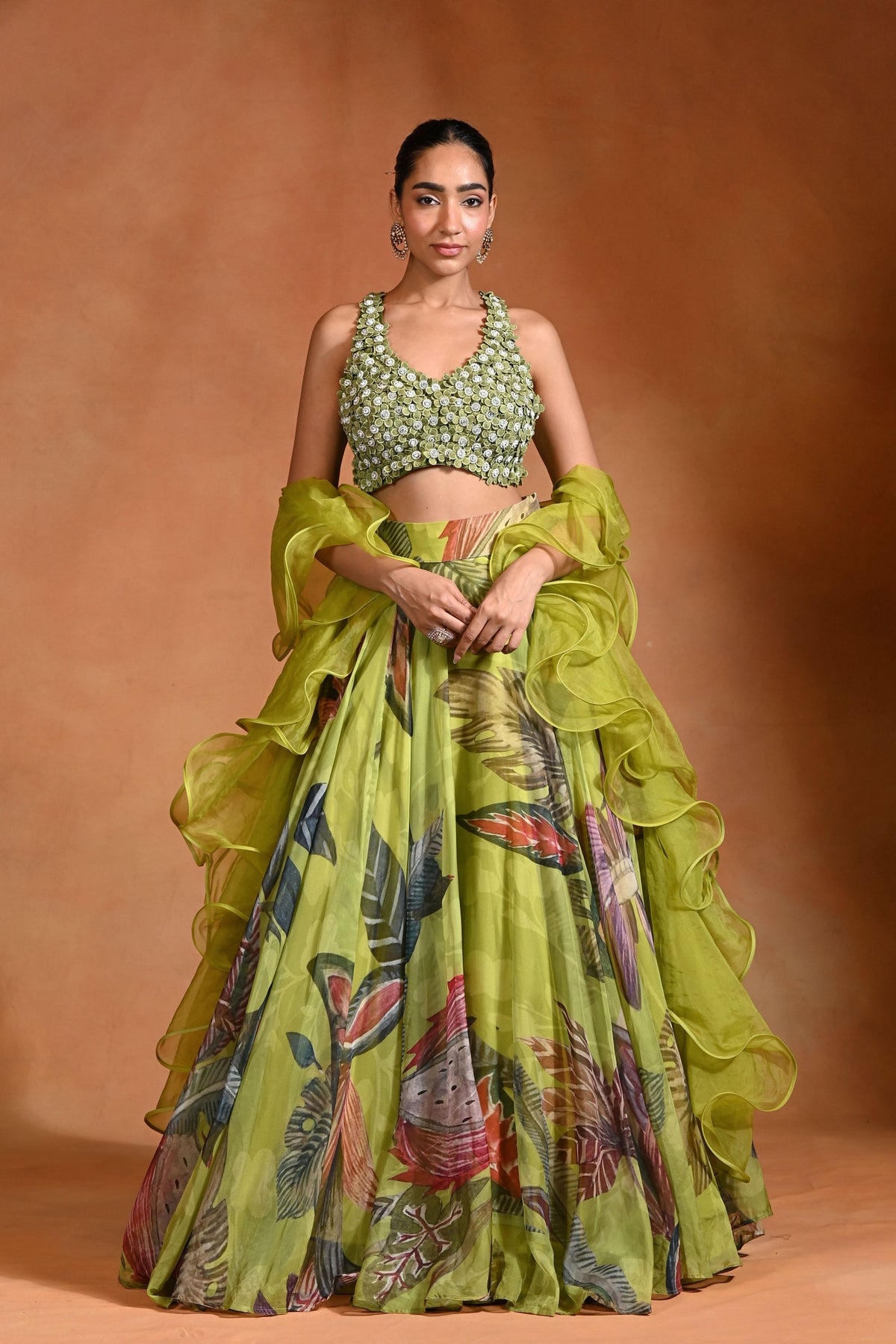 3d Embroidered Lehenga Set