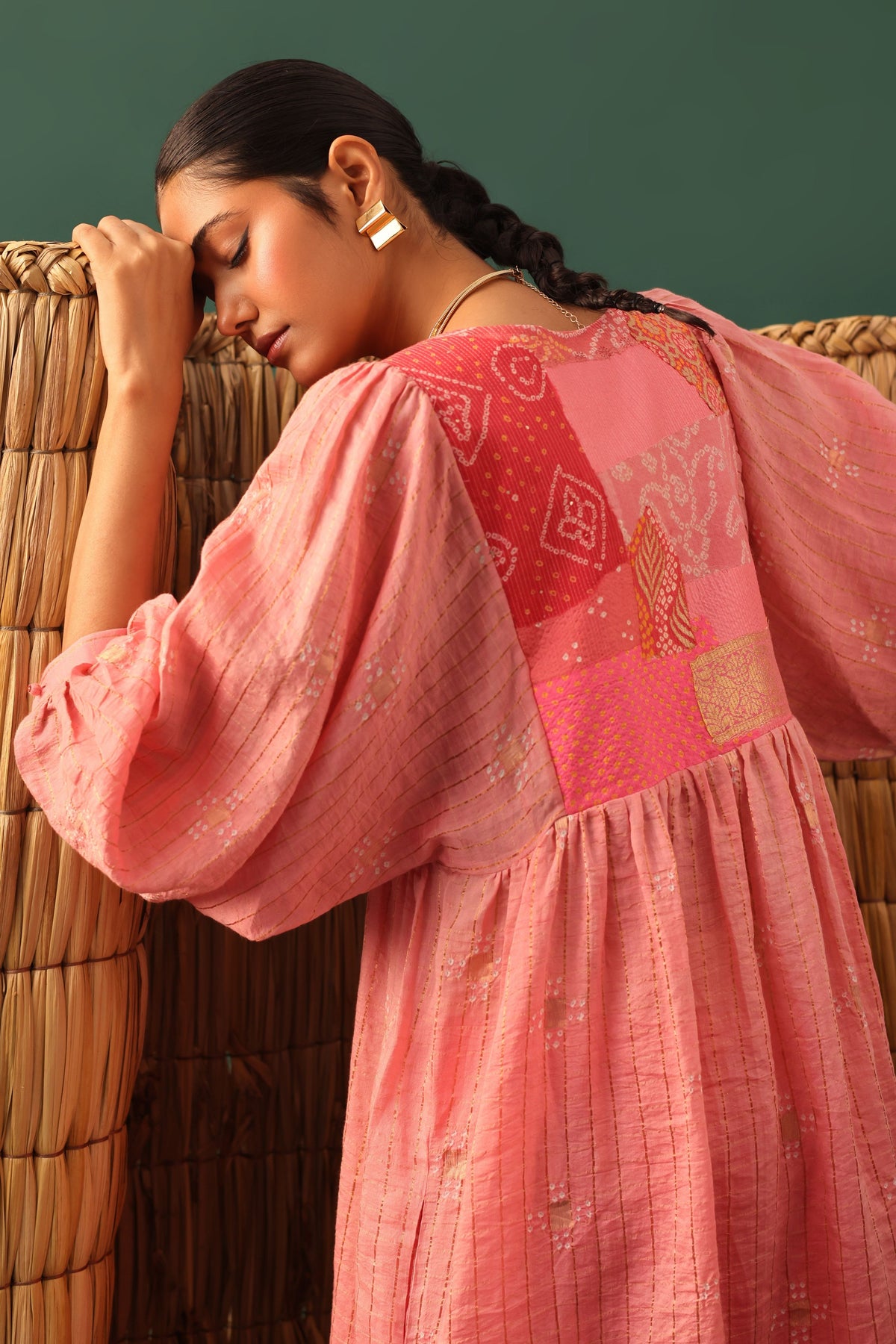 Pink Chanderi Kurta Set