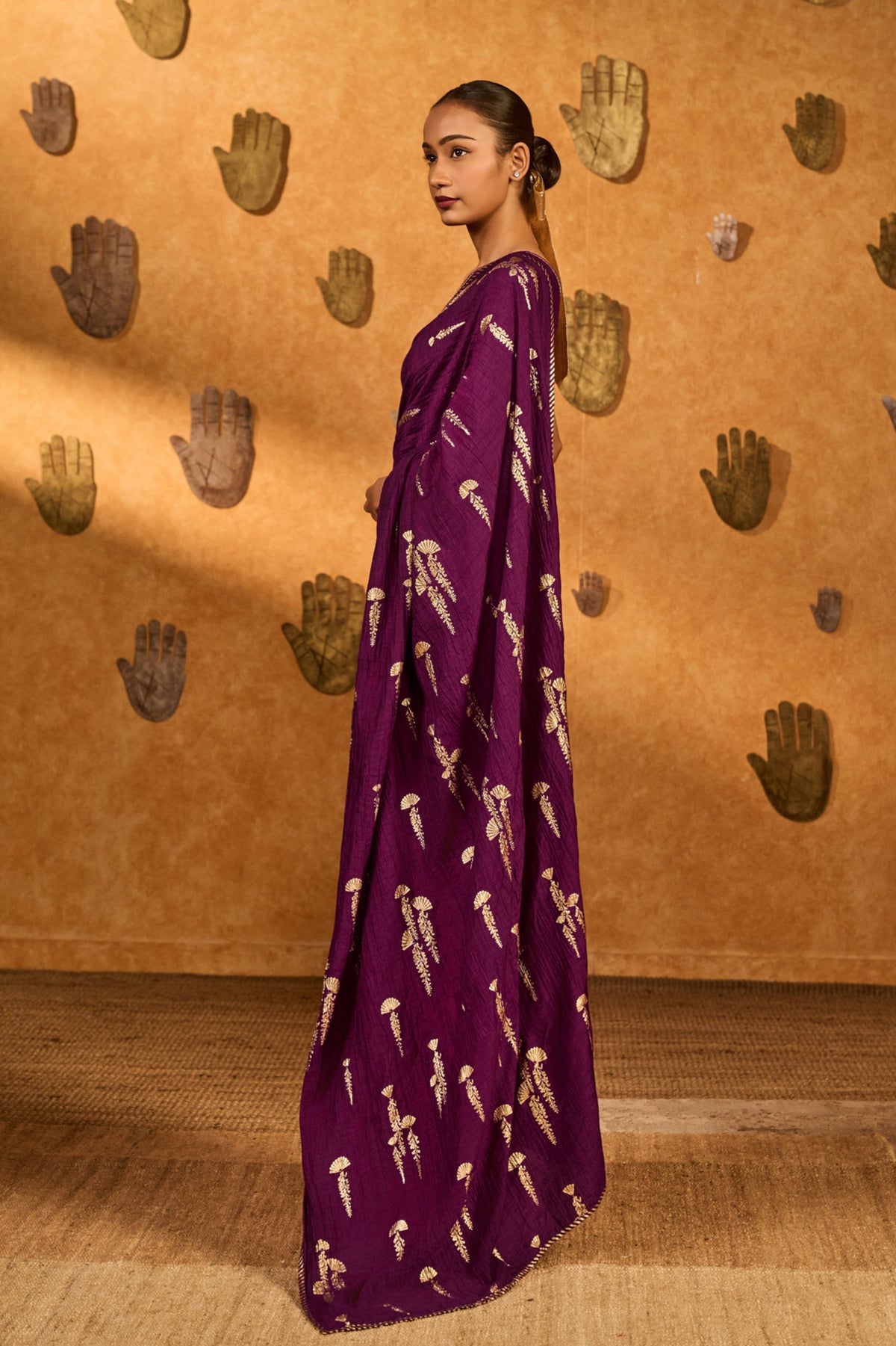 Berry Cherry Wine Saree