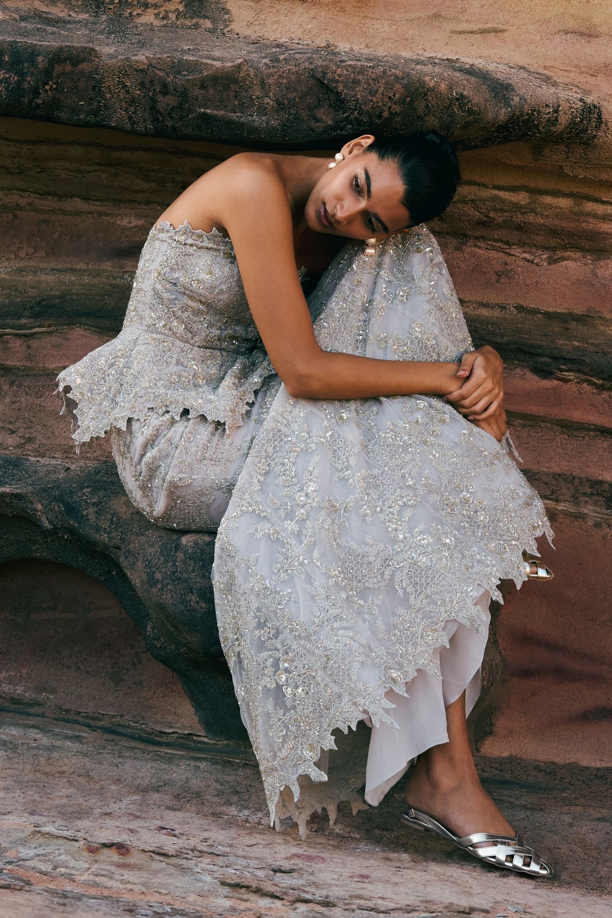Dull Ivory Mermaid Skirt Set