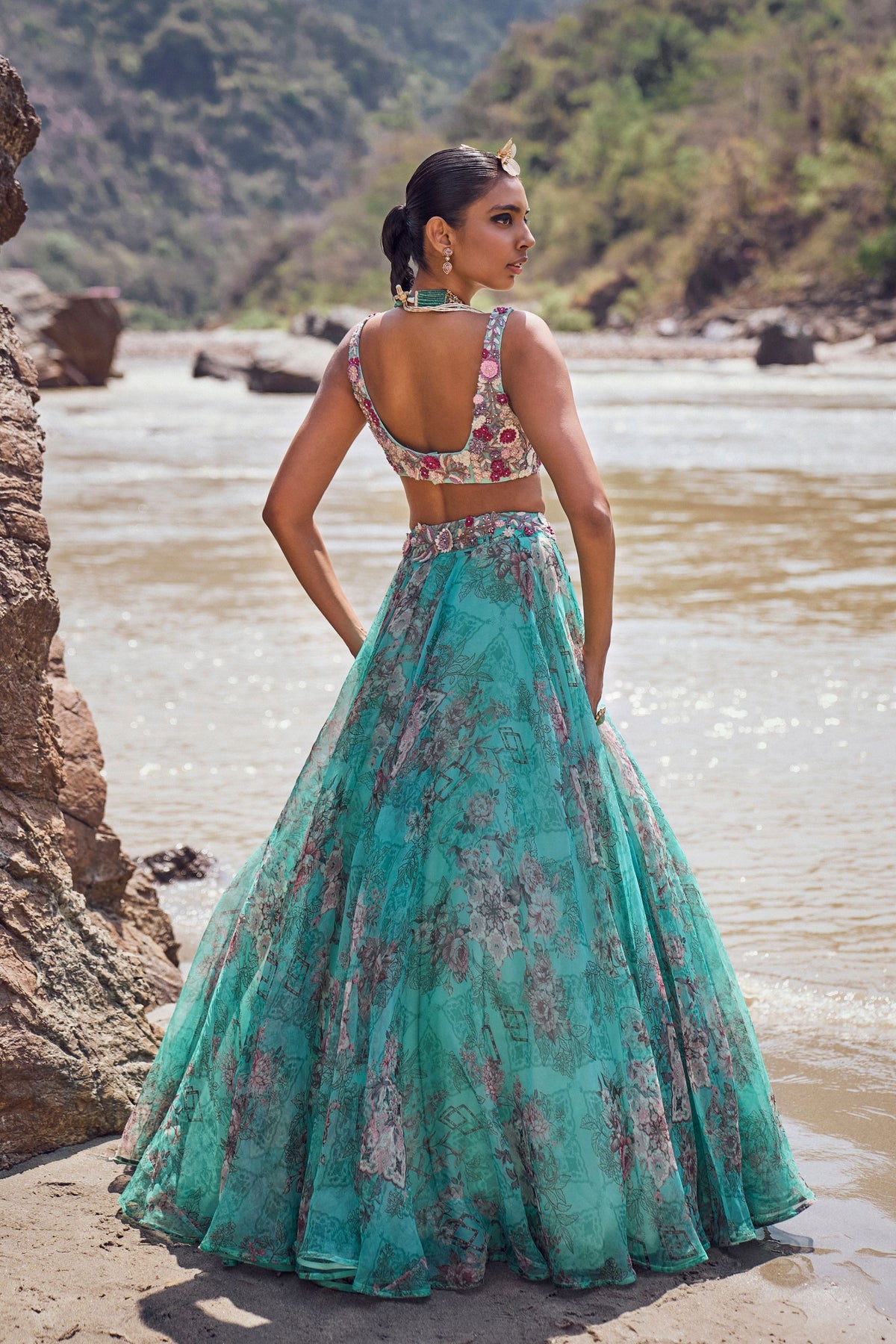 Mahrosh Organza Lehenga Set