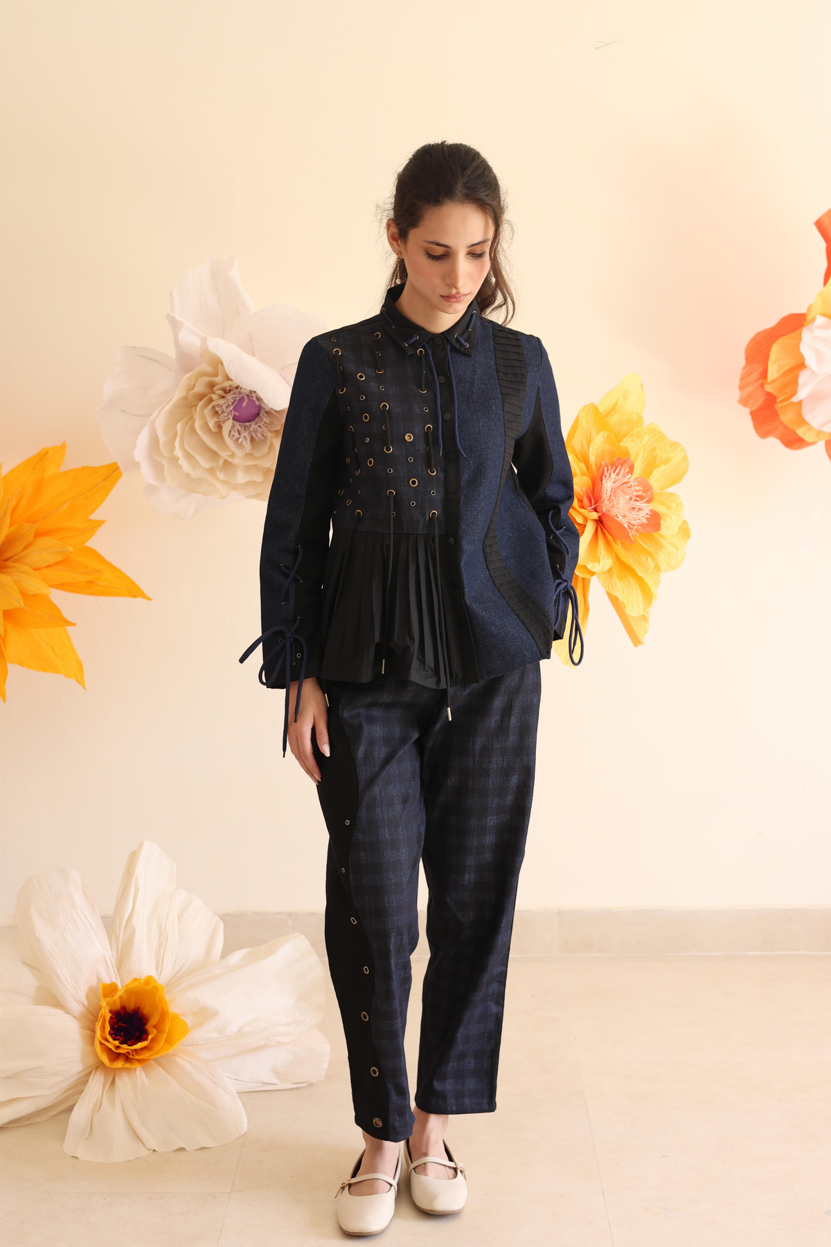 Midnight Blue Gathered Shirt