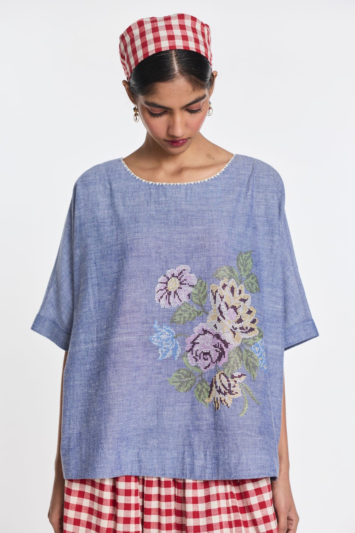 Pearl Embroidered Top