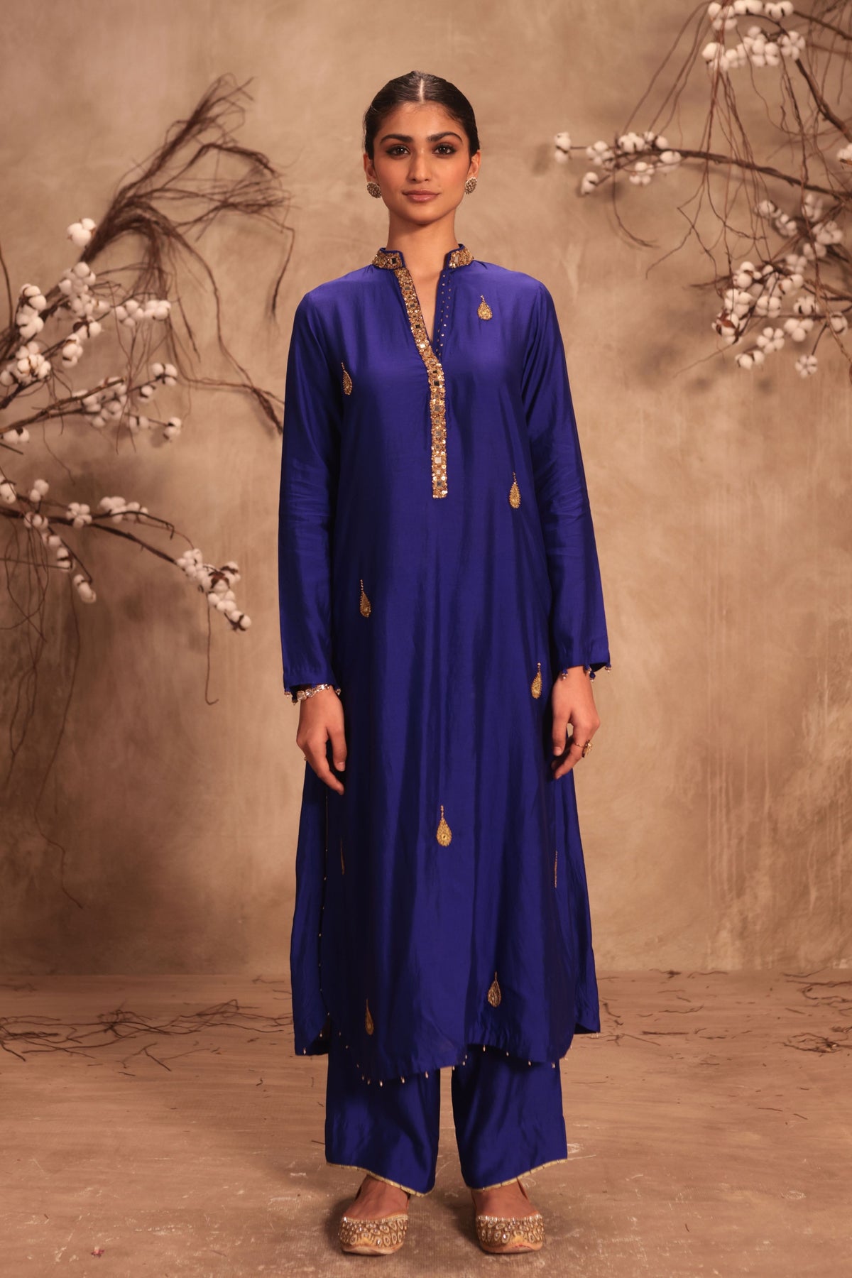 Indigo Applique Kurta Set