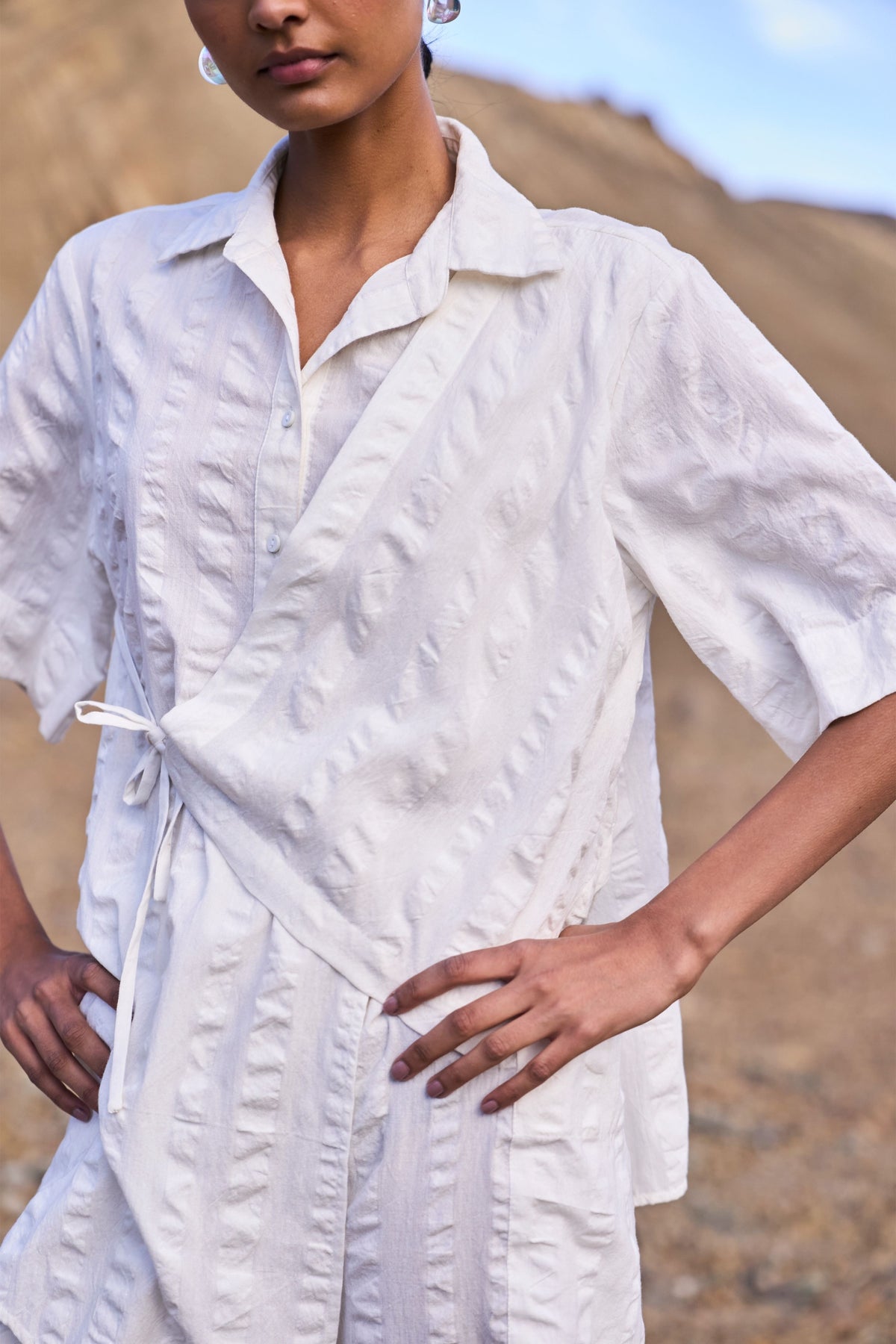 Asymmetric Hem Side-tie Set