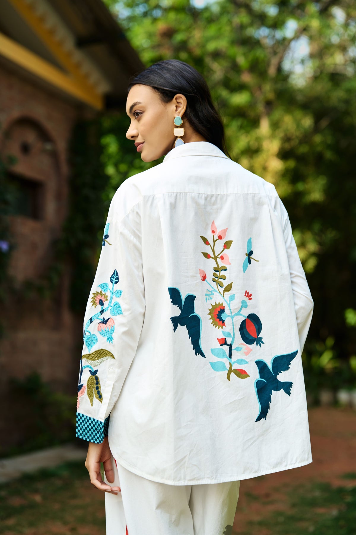 Nefeli Embroidered Shirt With Pants Set