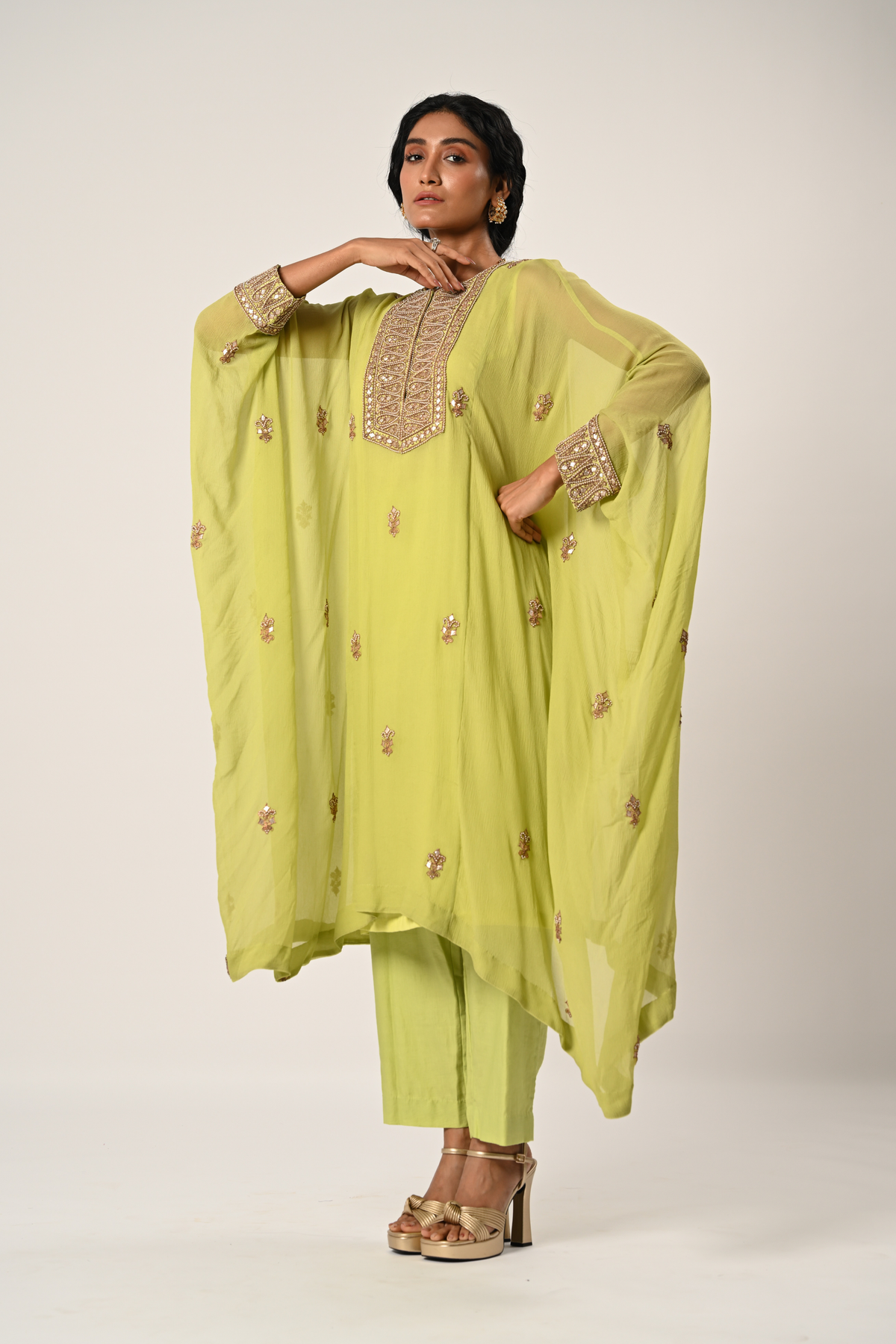 Light Green Kaftan Set