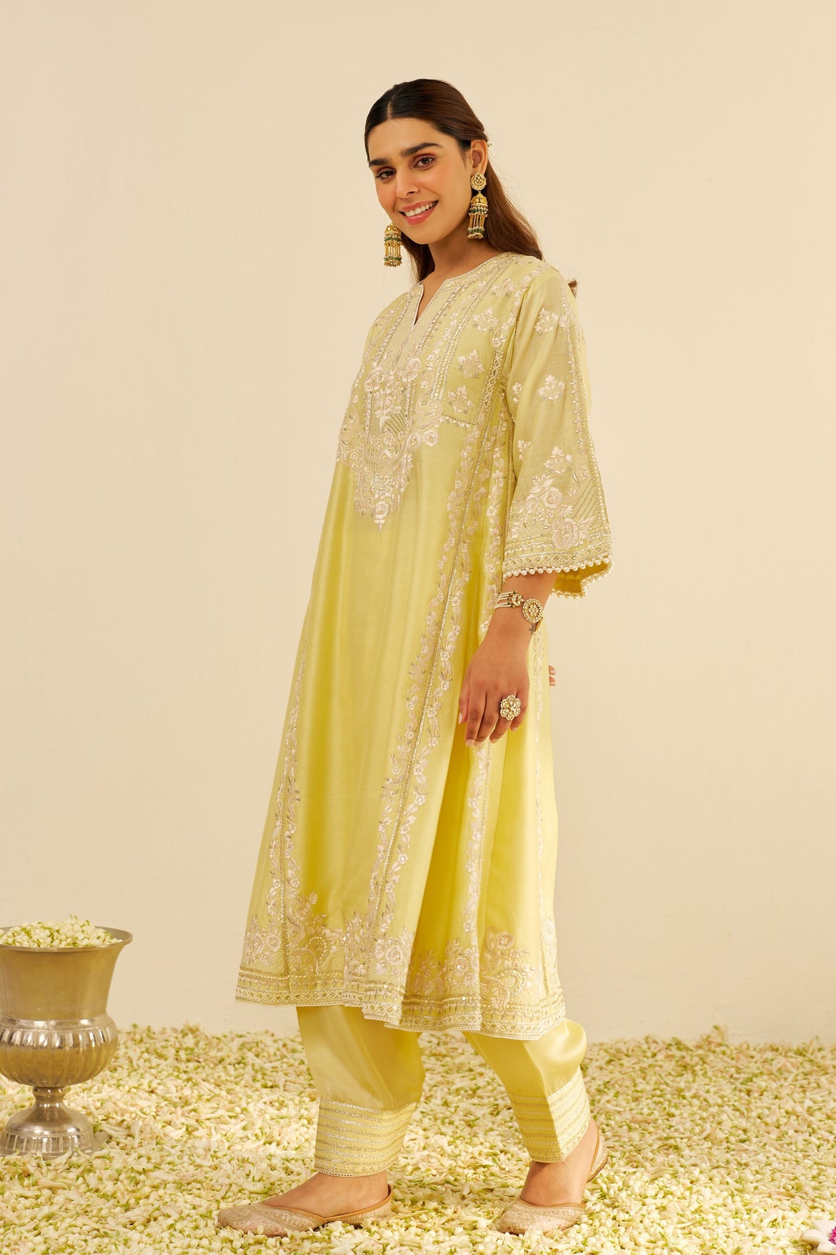 Maziya Lemon Kurta With Salwar