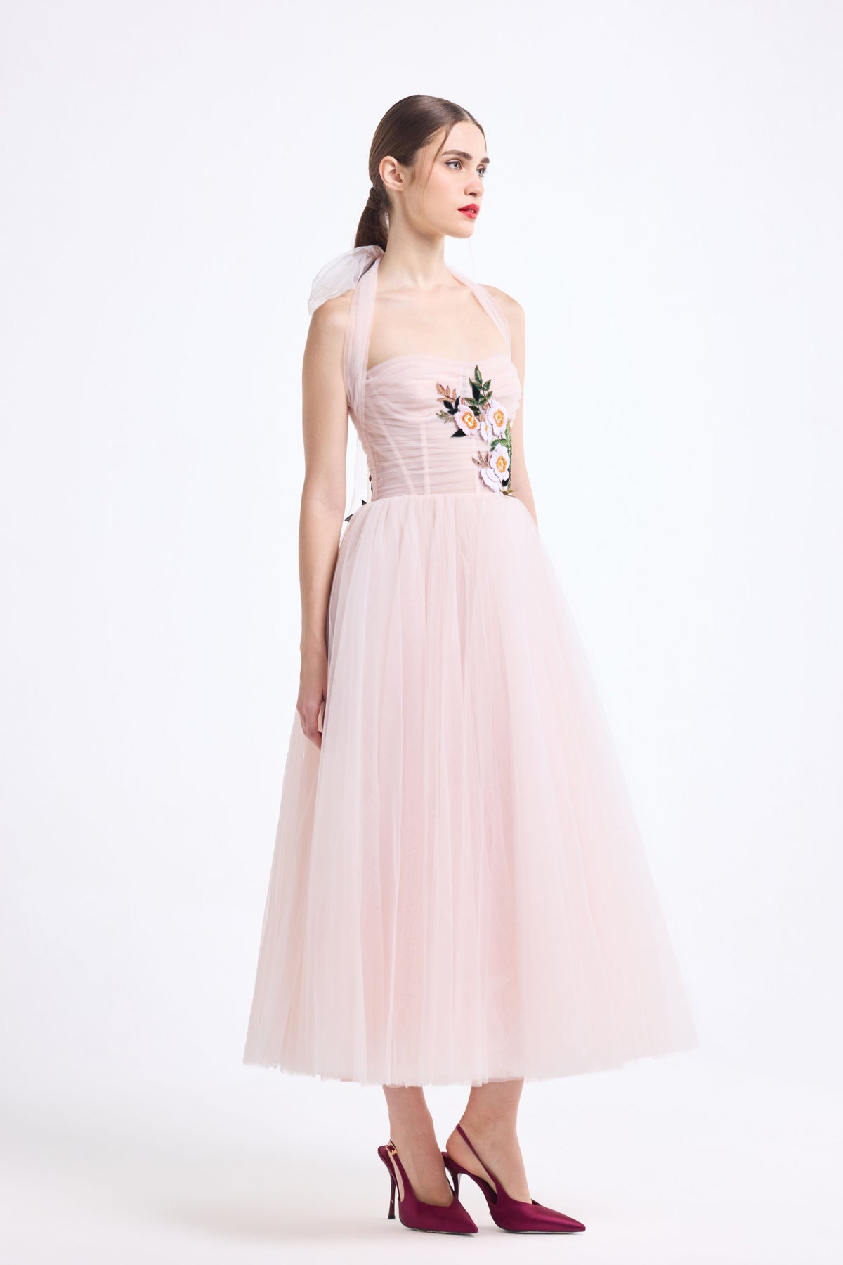 Halter Neck Corsetted Midi