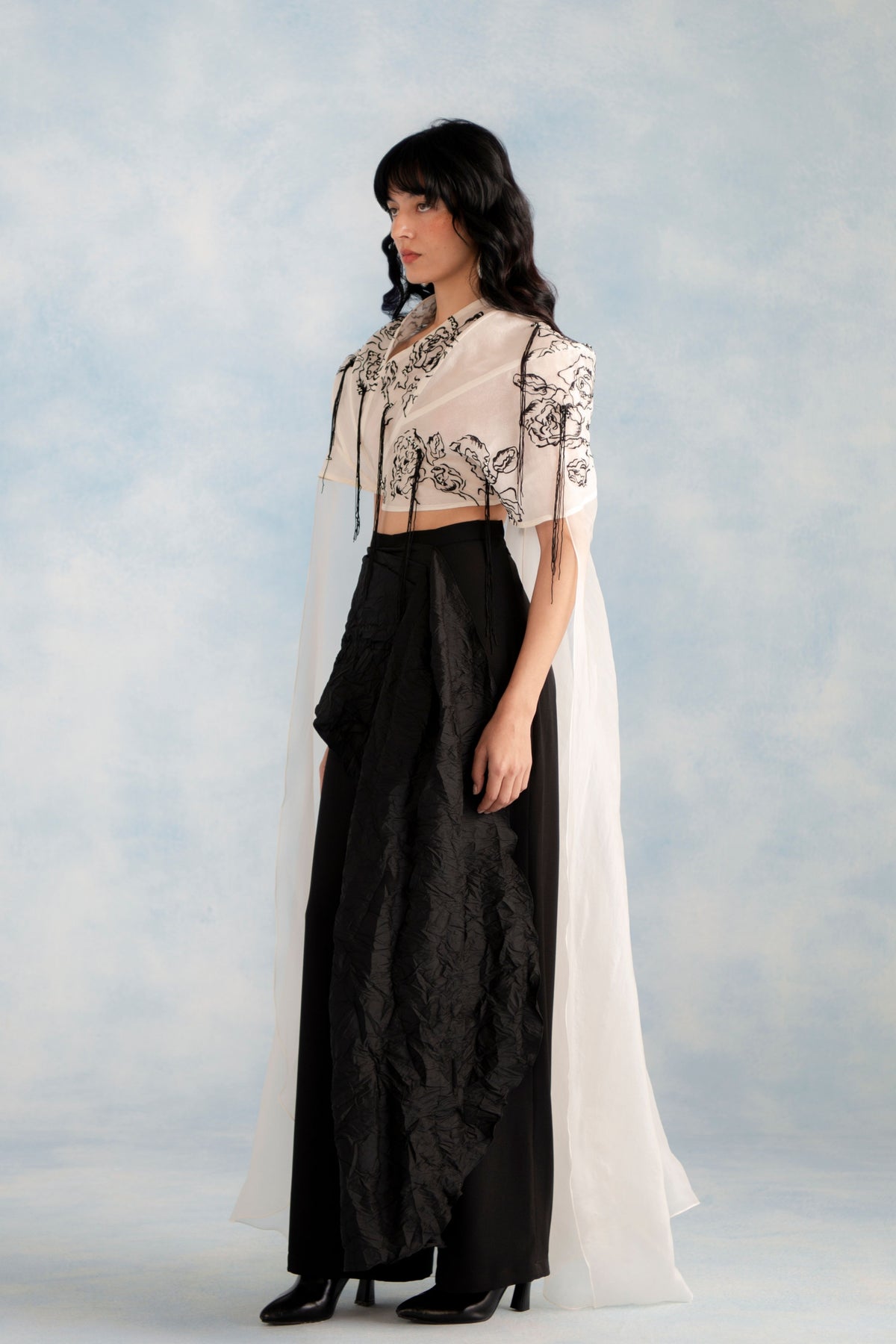Organza Cape with Drape Pants