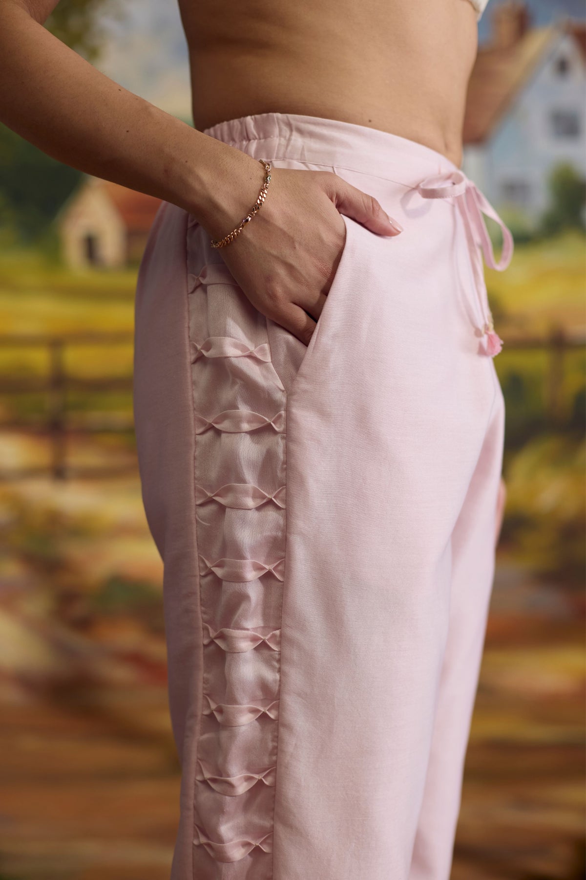 Lavender Smocked Pants