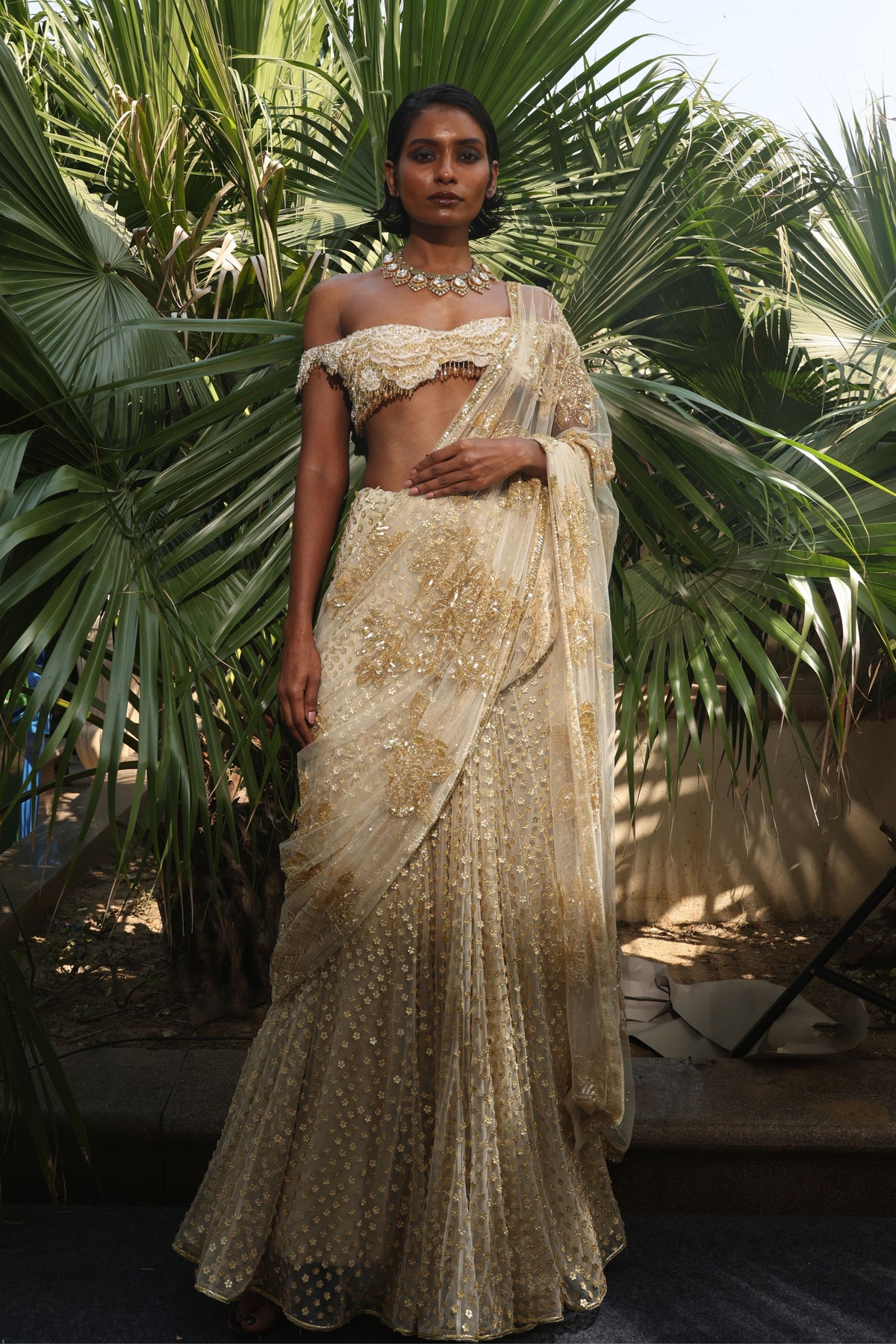 Sitara Palam Lehenga Saree Set