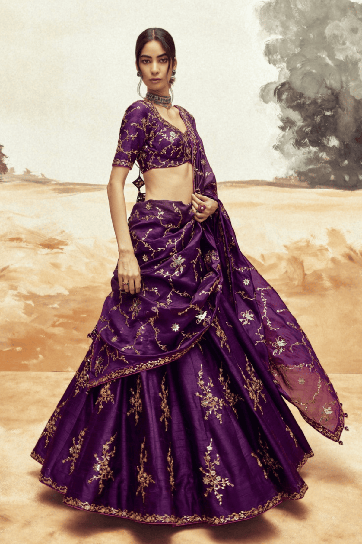 Ranisa Baingani Lehenga Set