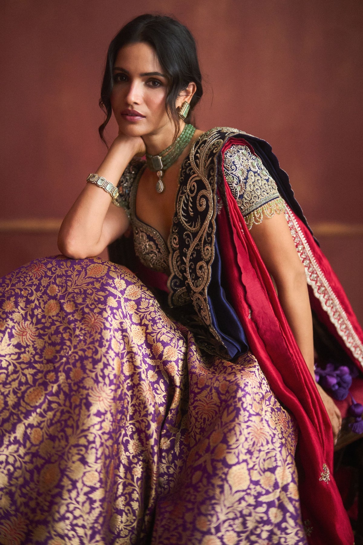 Banarasi Purple Lehenga Set