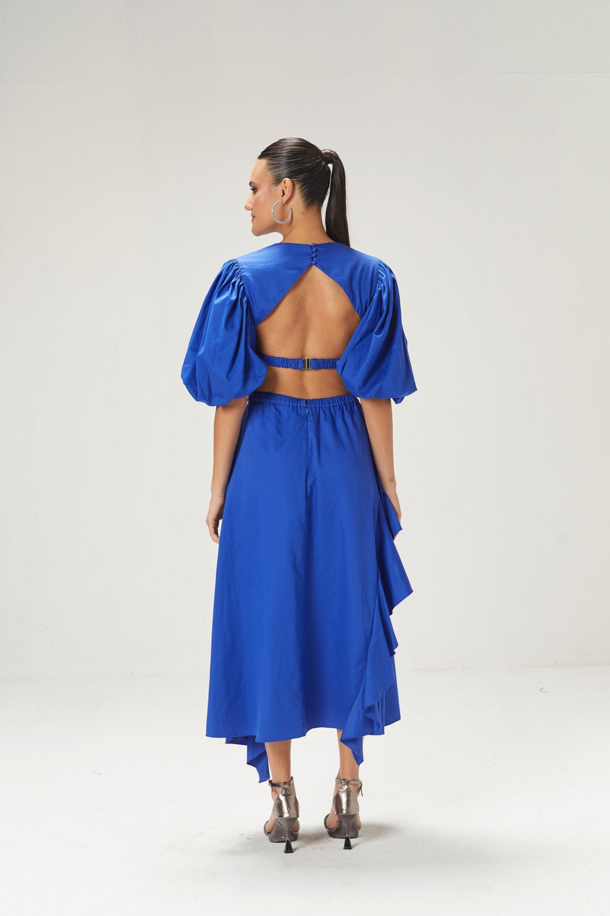 Cobalt Blue Waist Cutout Dress