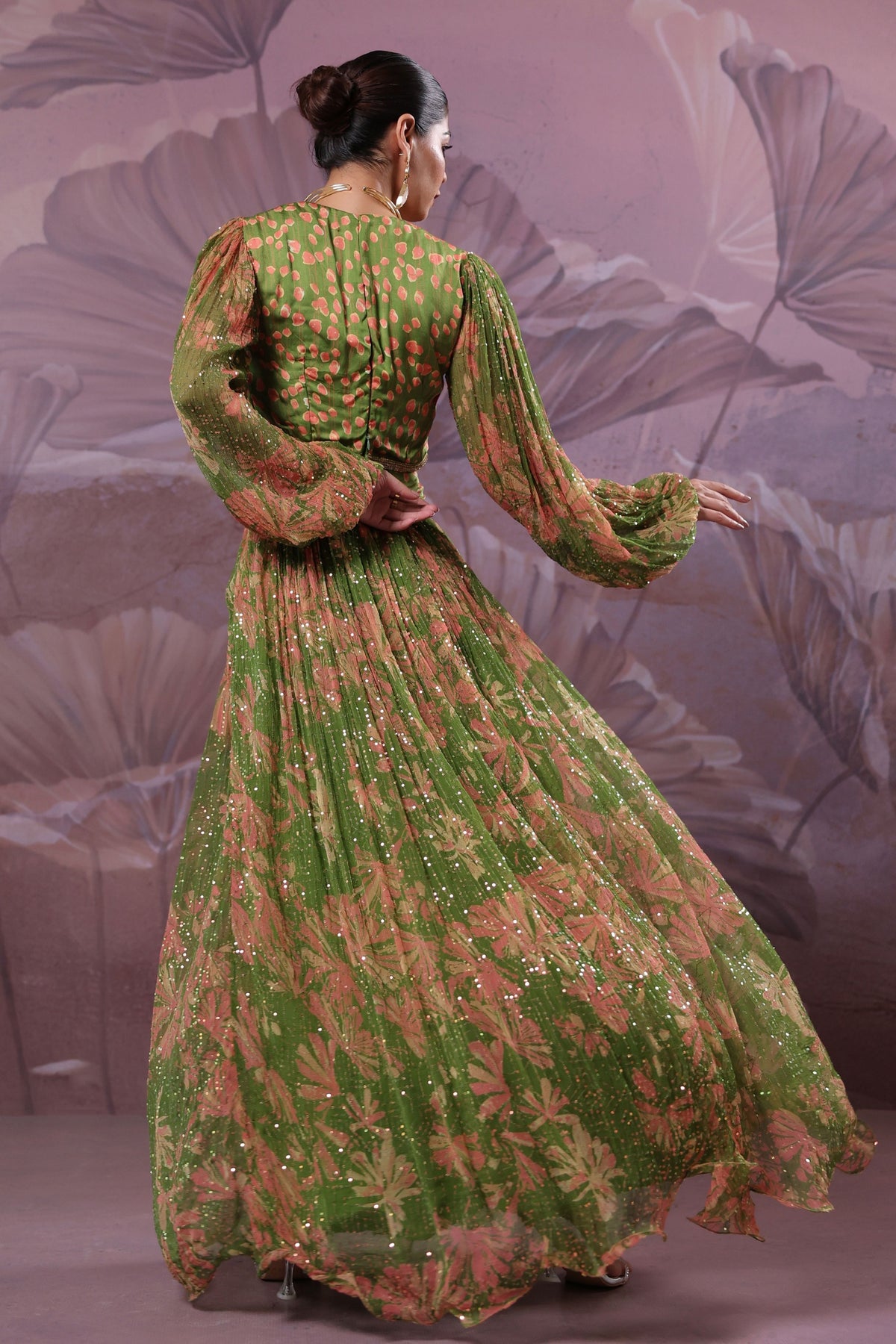 Avocado Phool Bazar Skirt Set