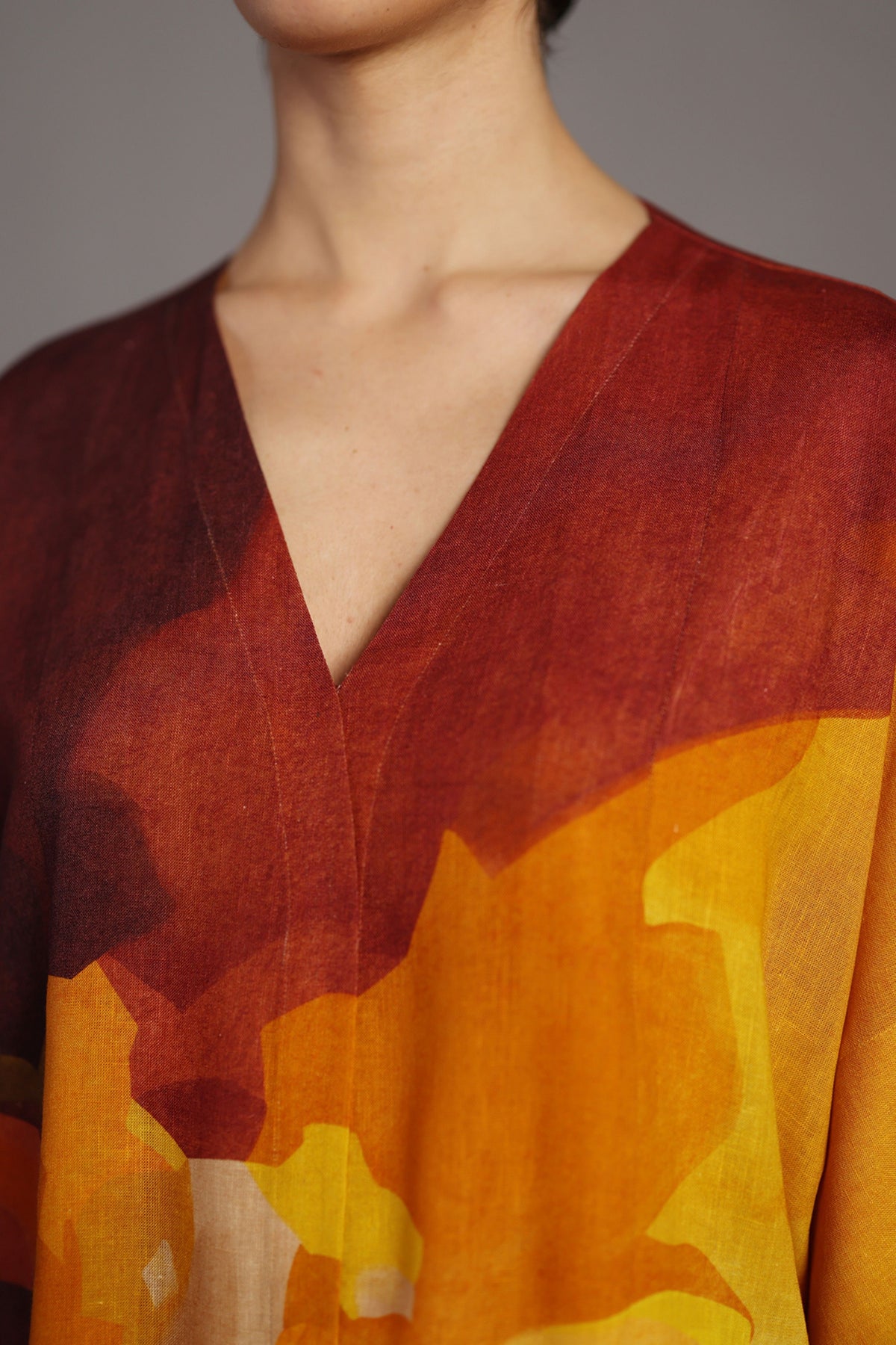 Brown and Ochre Long Dress