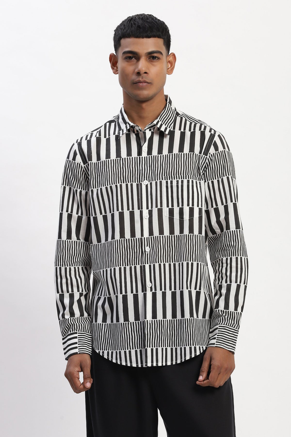 Multi Block Printed Stripes Shirt