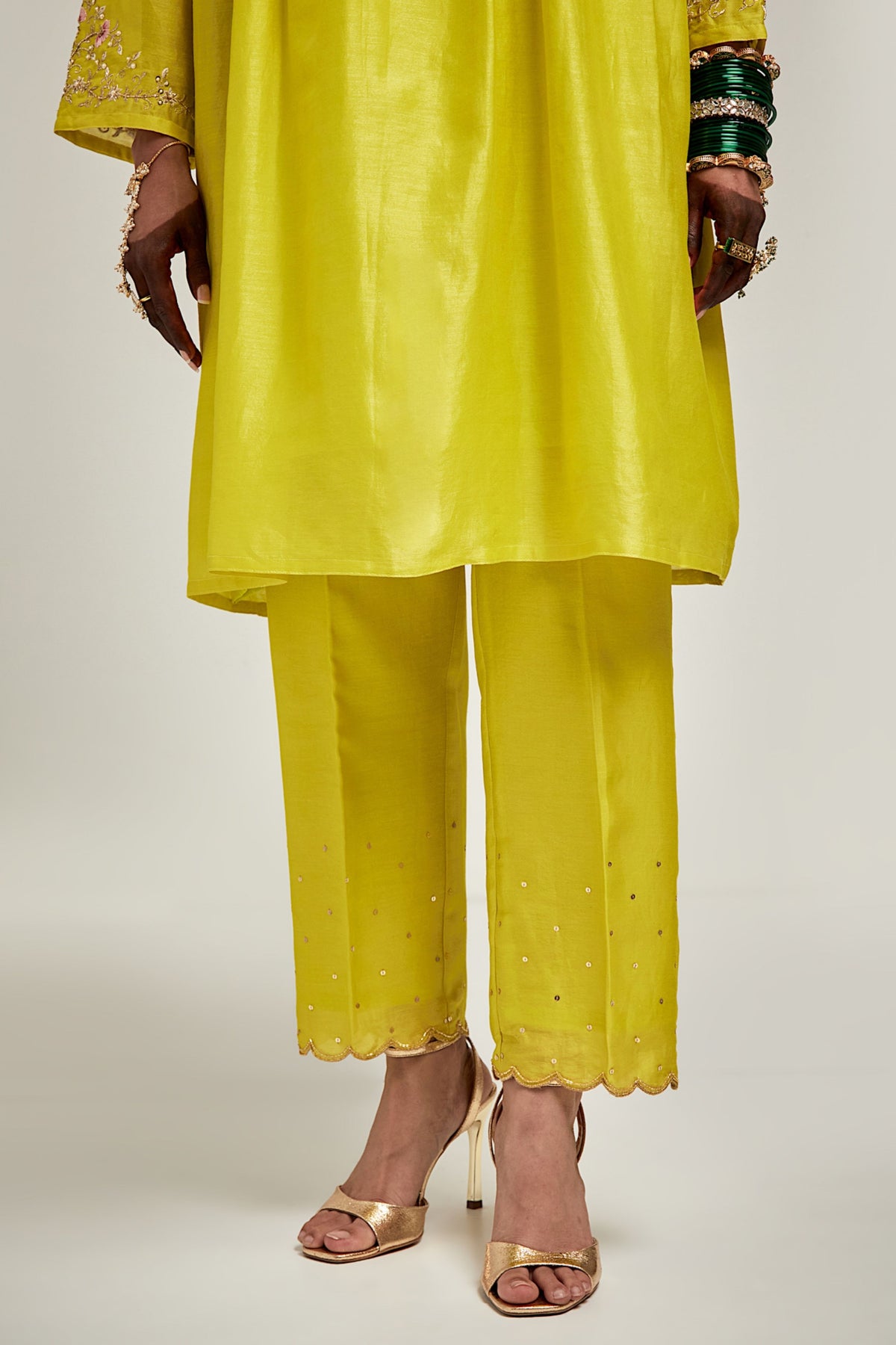 Lime Short Kurta Set