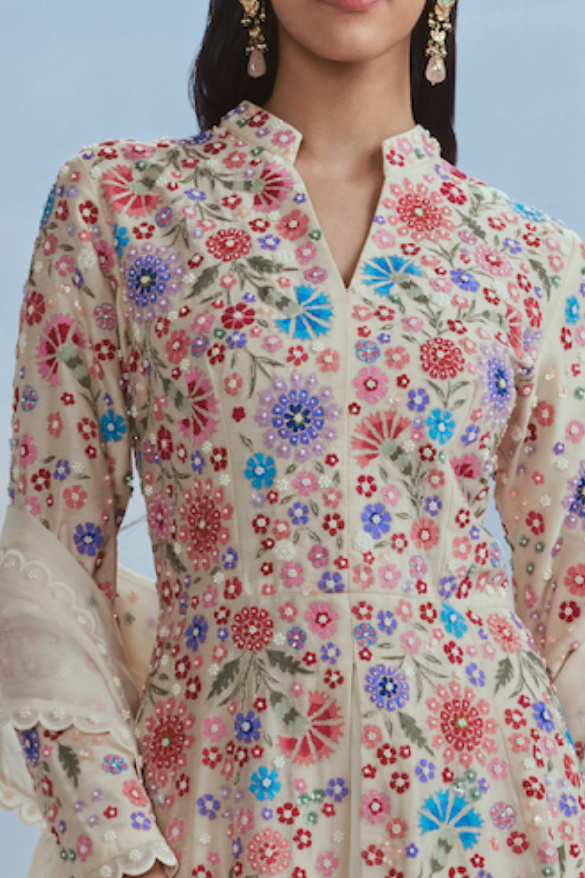 Ivory Izmir Kalidar Kurta Set