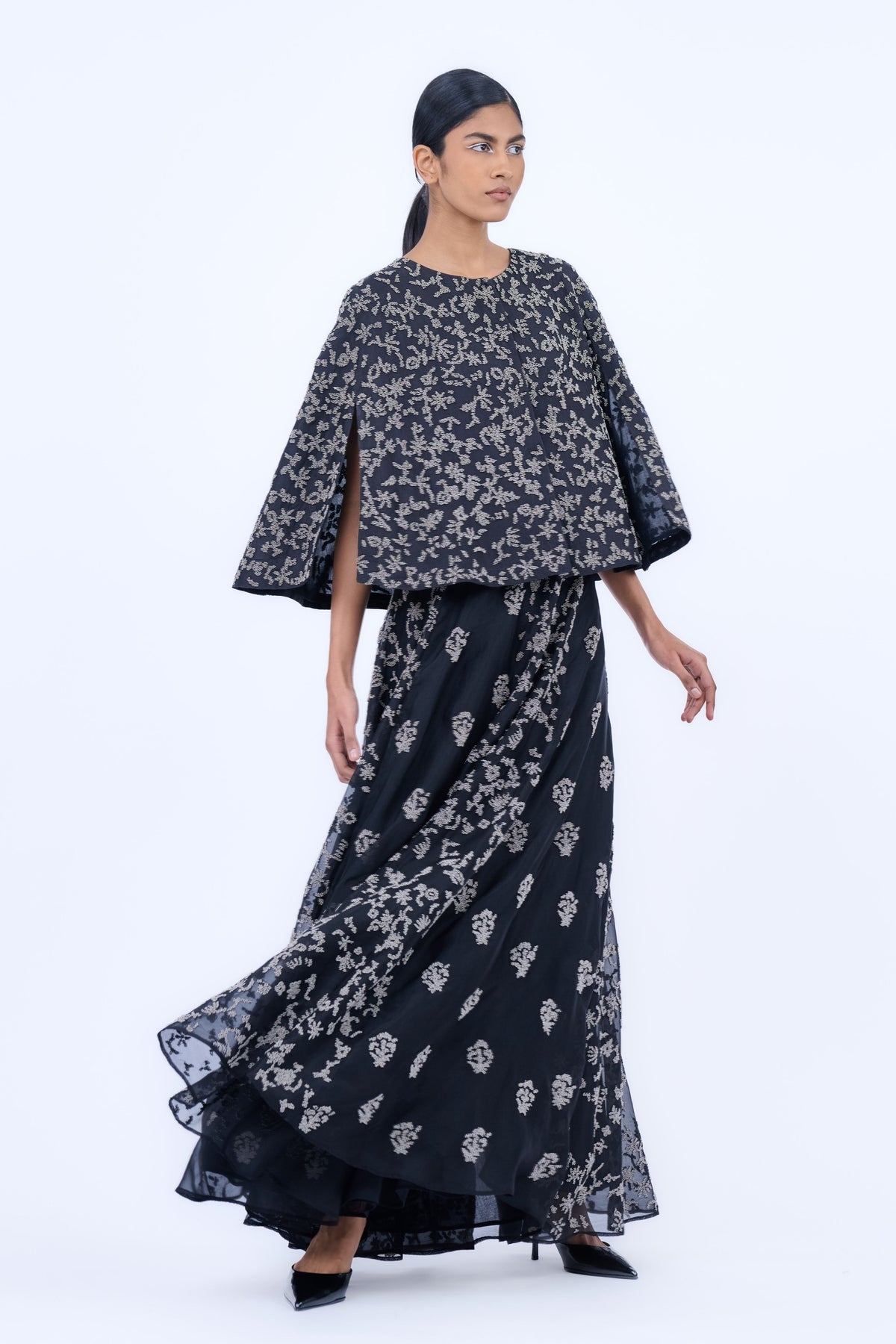 Black &amp; Silver Beadwork Skirt
