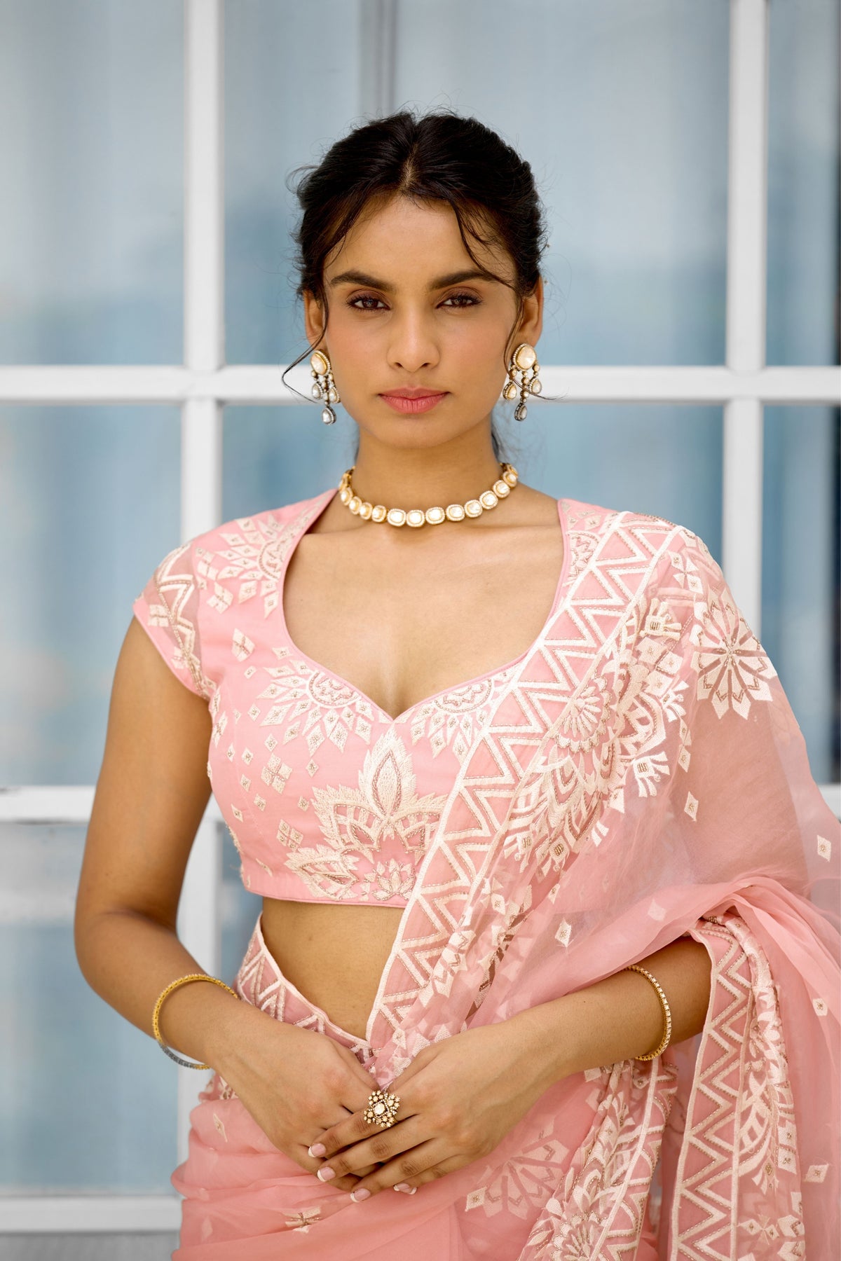 Whispers of Rose Saree Set