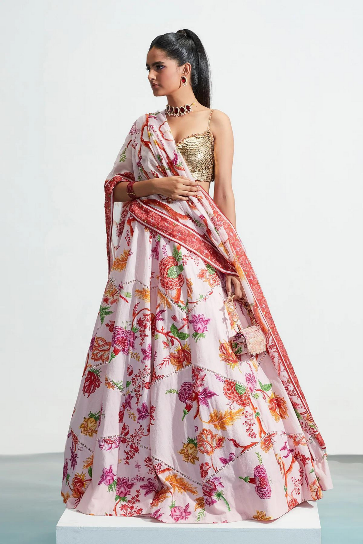 Amina Blush Embroidered Lehenga Set