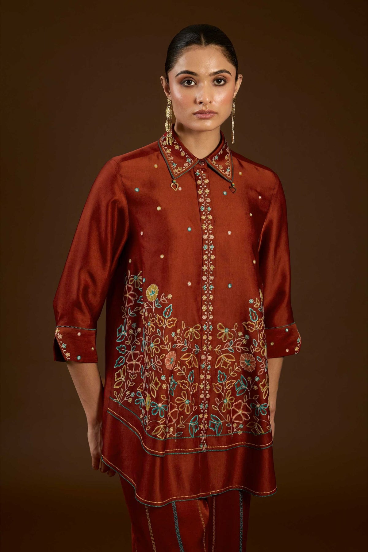 Rust Aari Co-ord Set