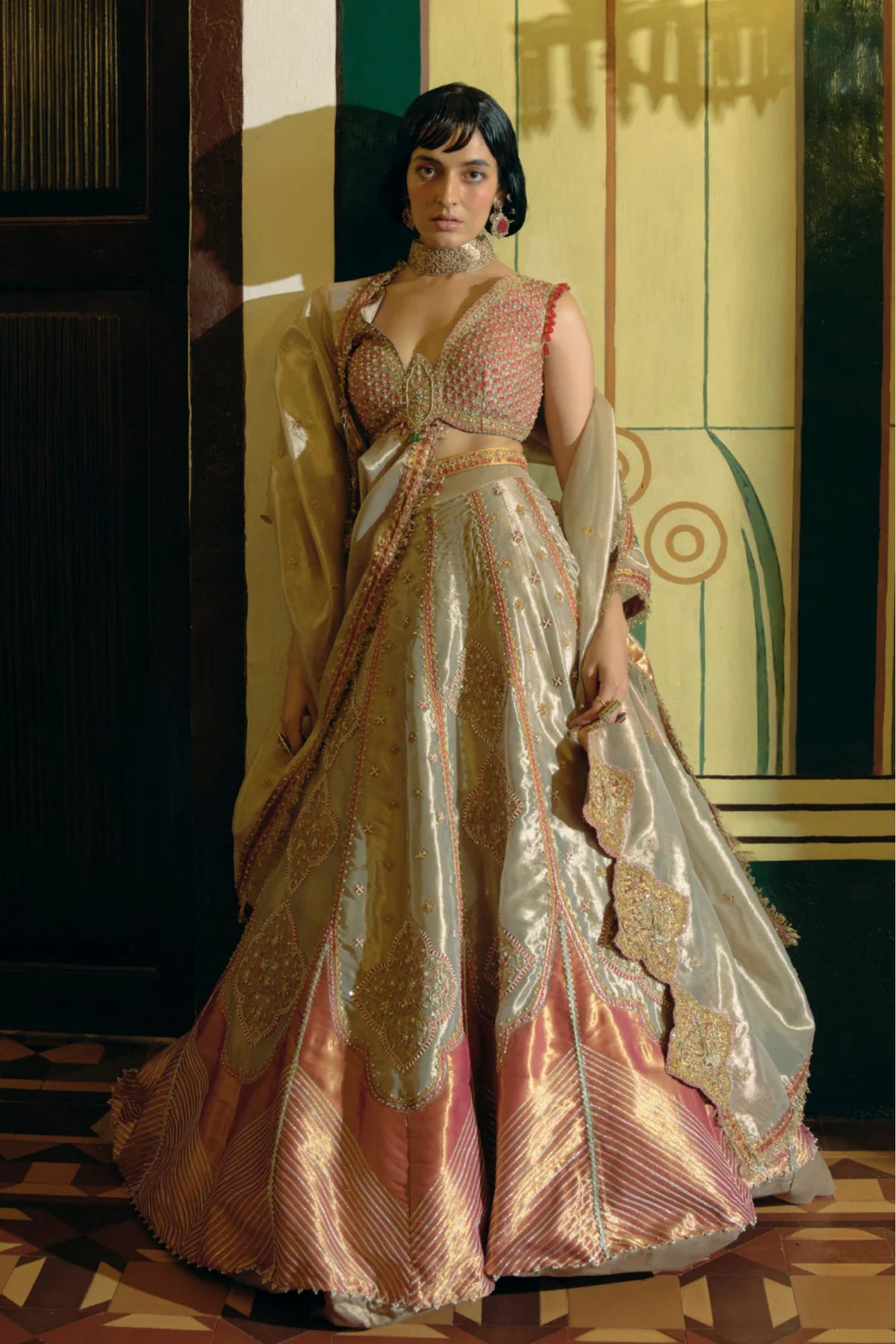 Rose Gold Lehenga Set