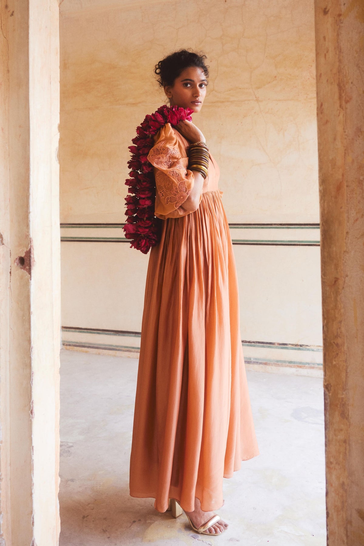 The Peachy Orange Maxi Dress