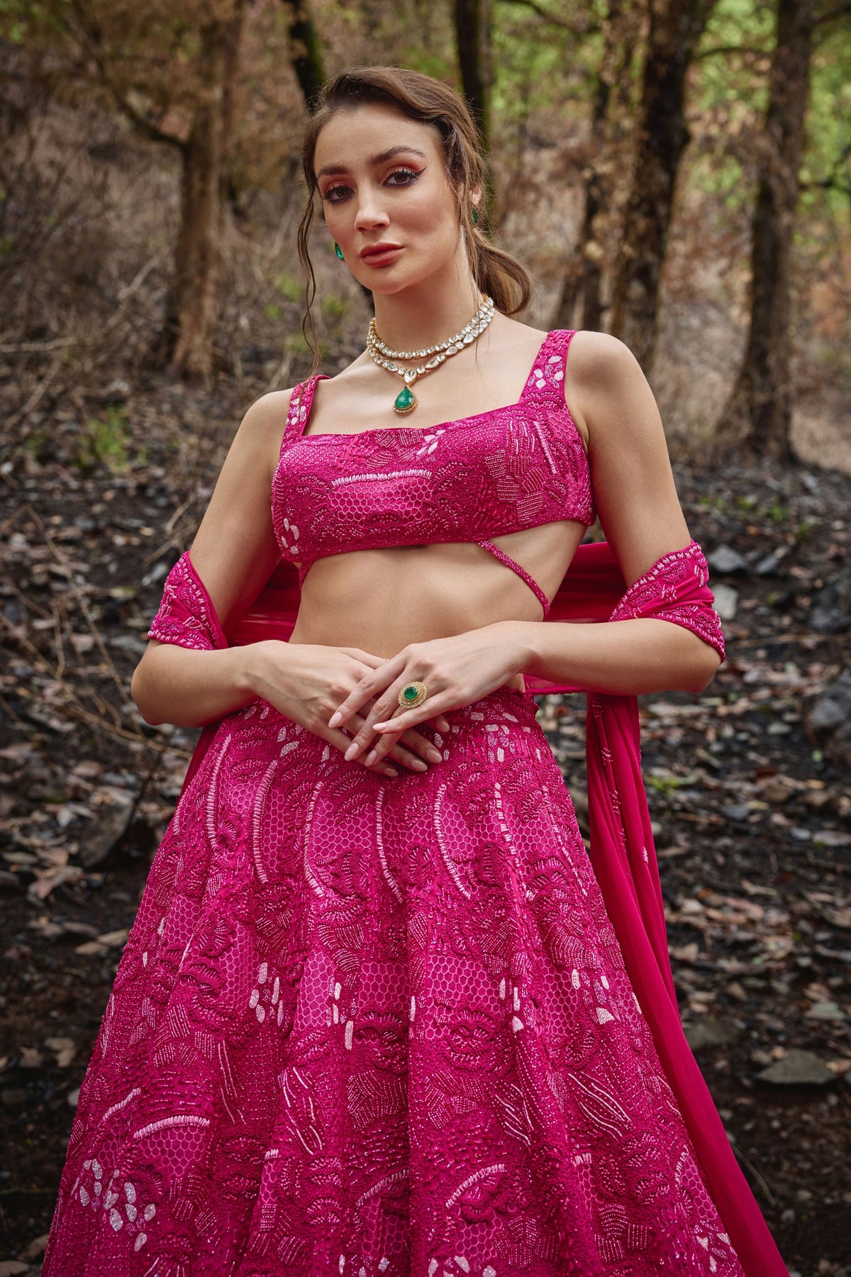 Electric Fuchsia Lehenga Set