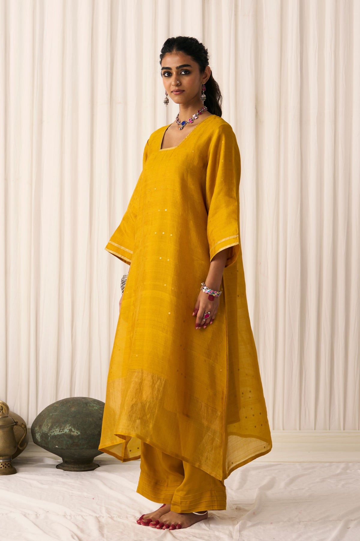 Farah Yellow Kurta Set