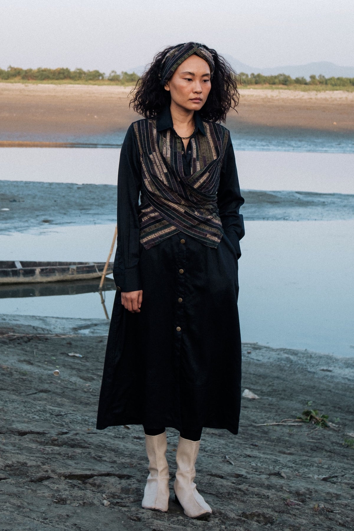 Upcycled Handwoven Seattle Wrap Dress