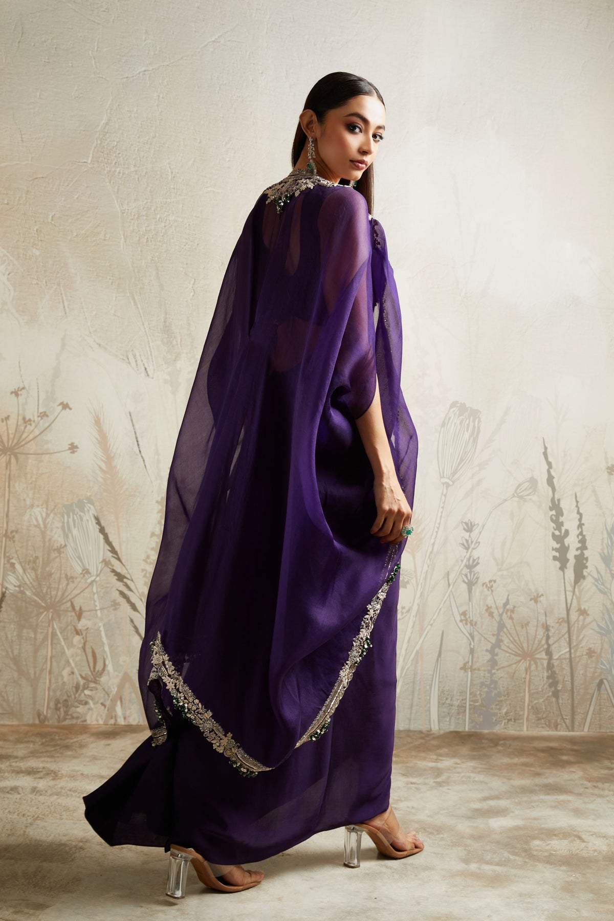 Purple Butterfly Skirt Set