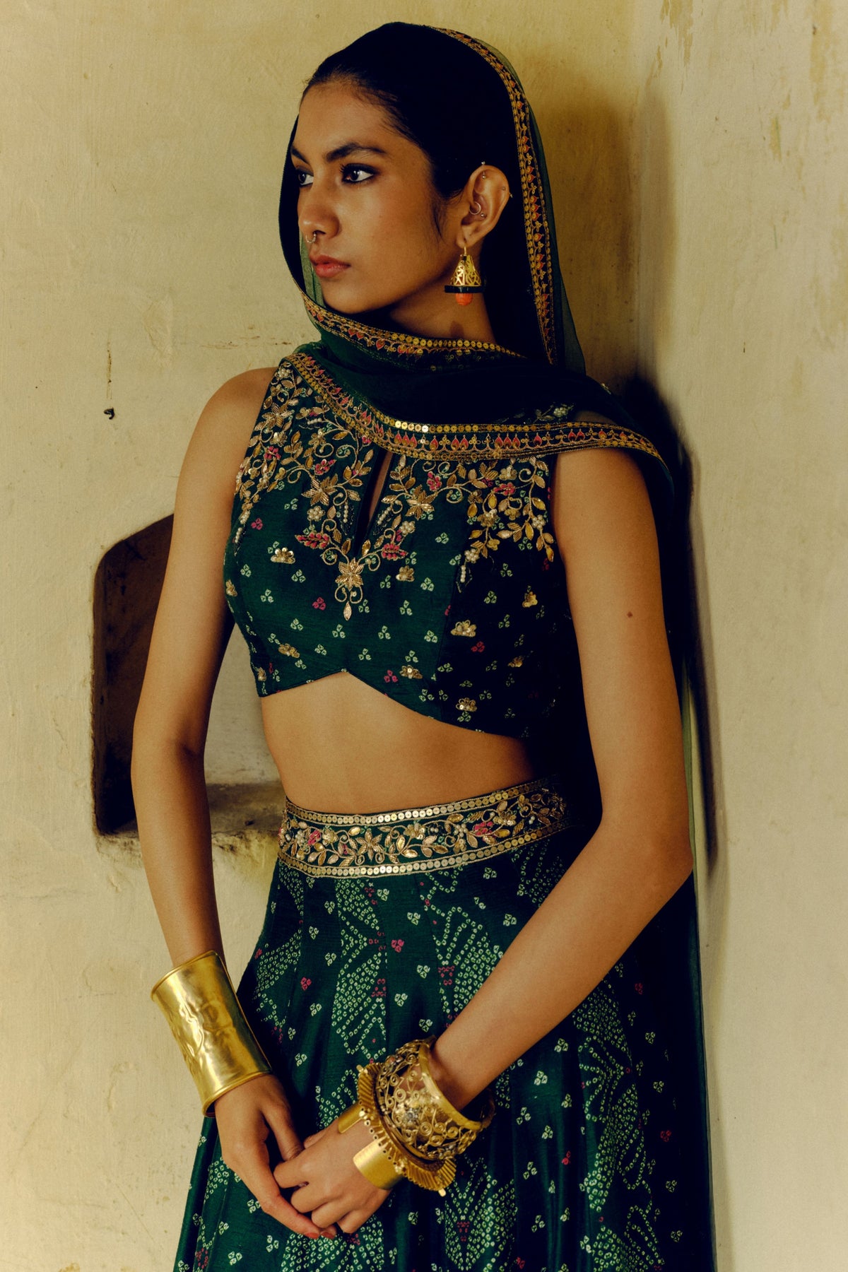 Emerald Green Lehenga Set