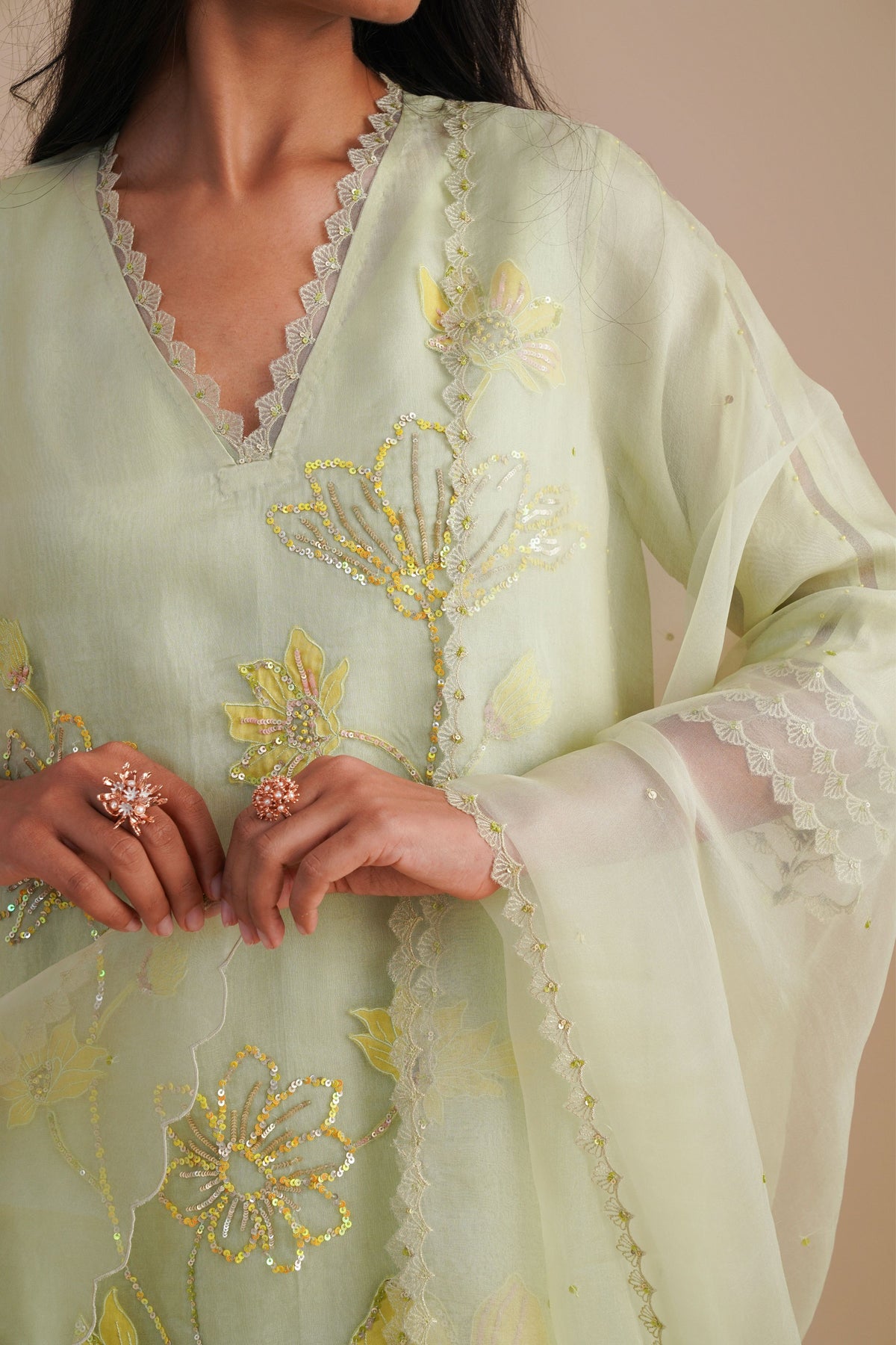Mist  Organza Silk Dupatta