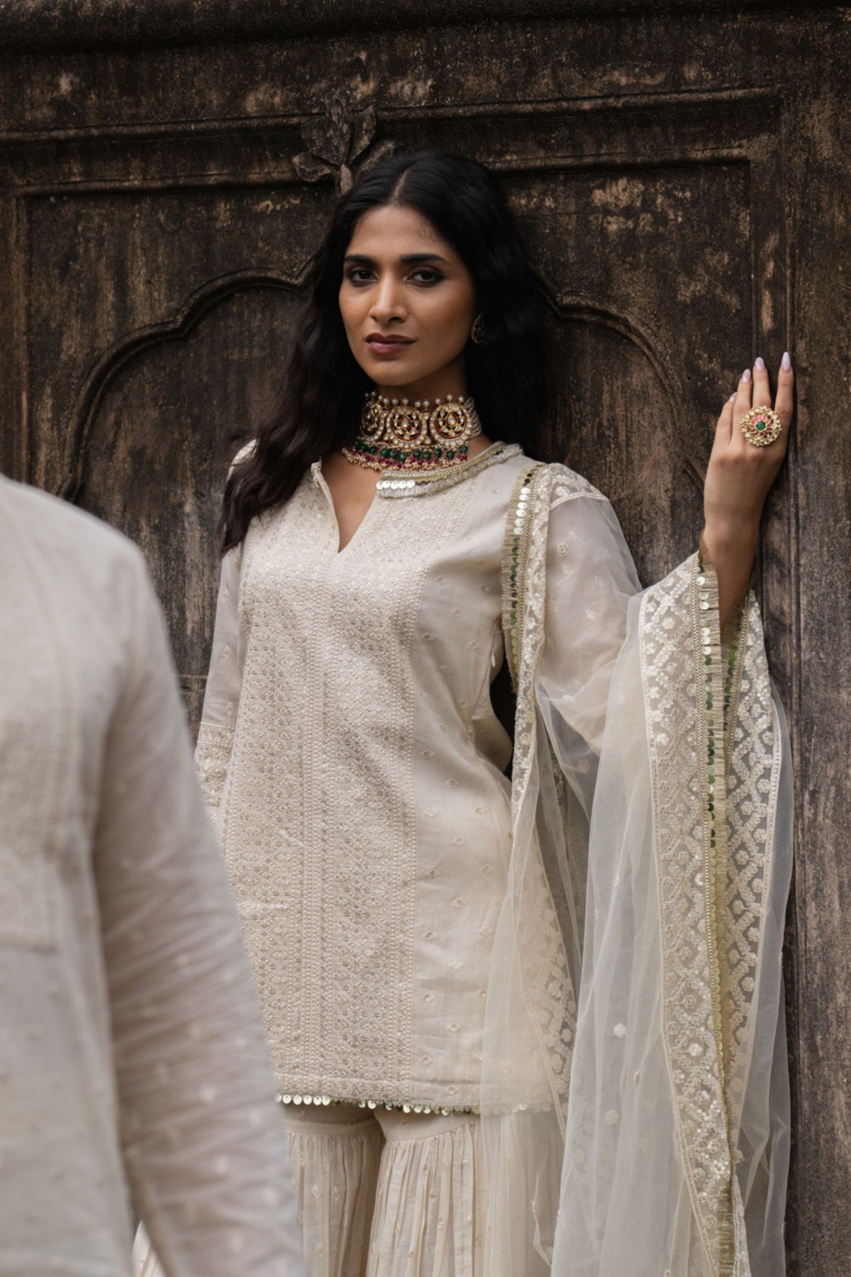Off White Sharara Set
