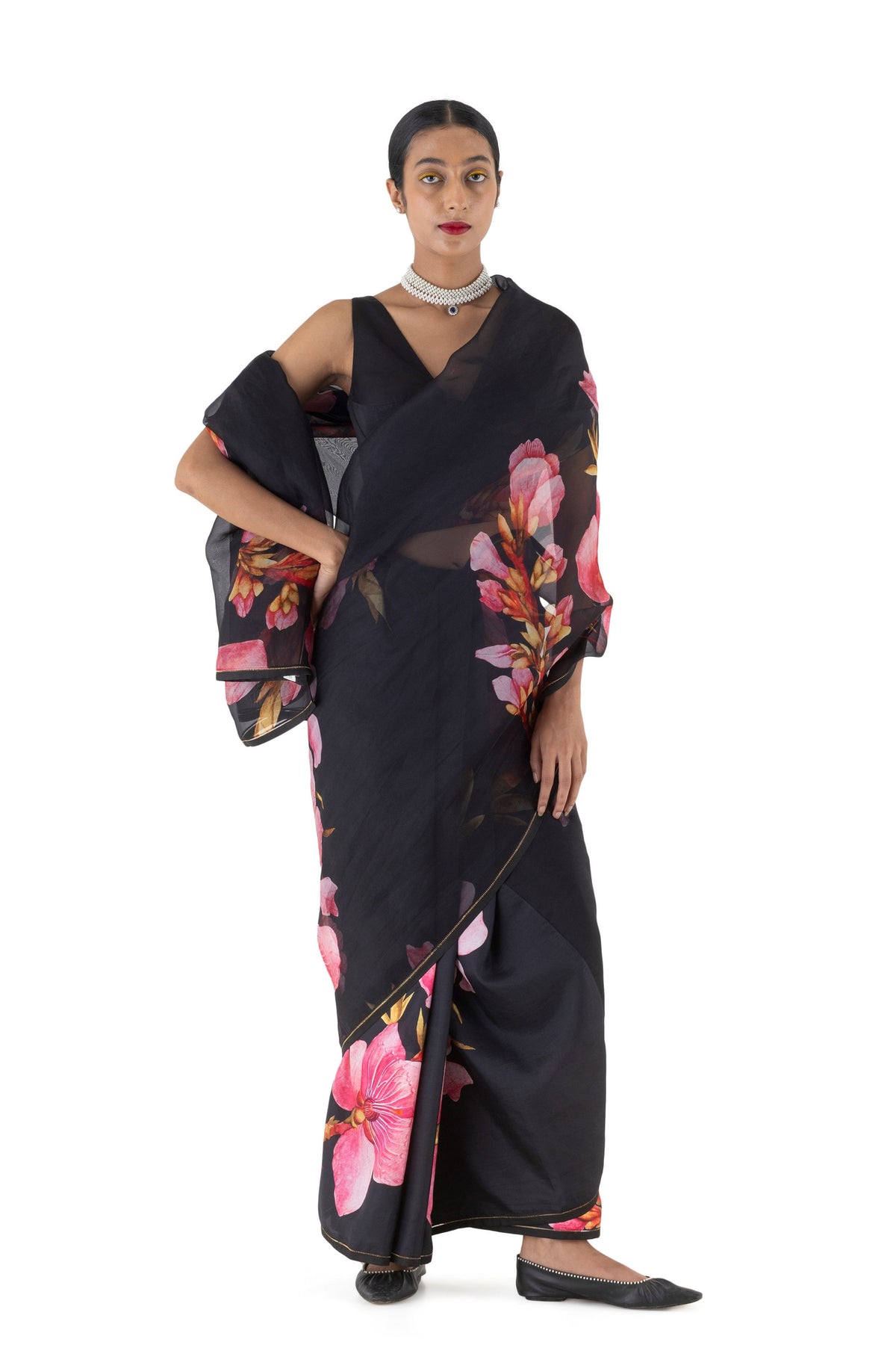 Anyaar Black Saree