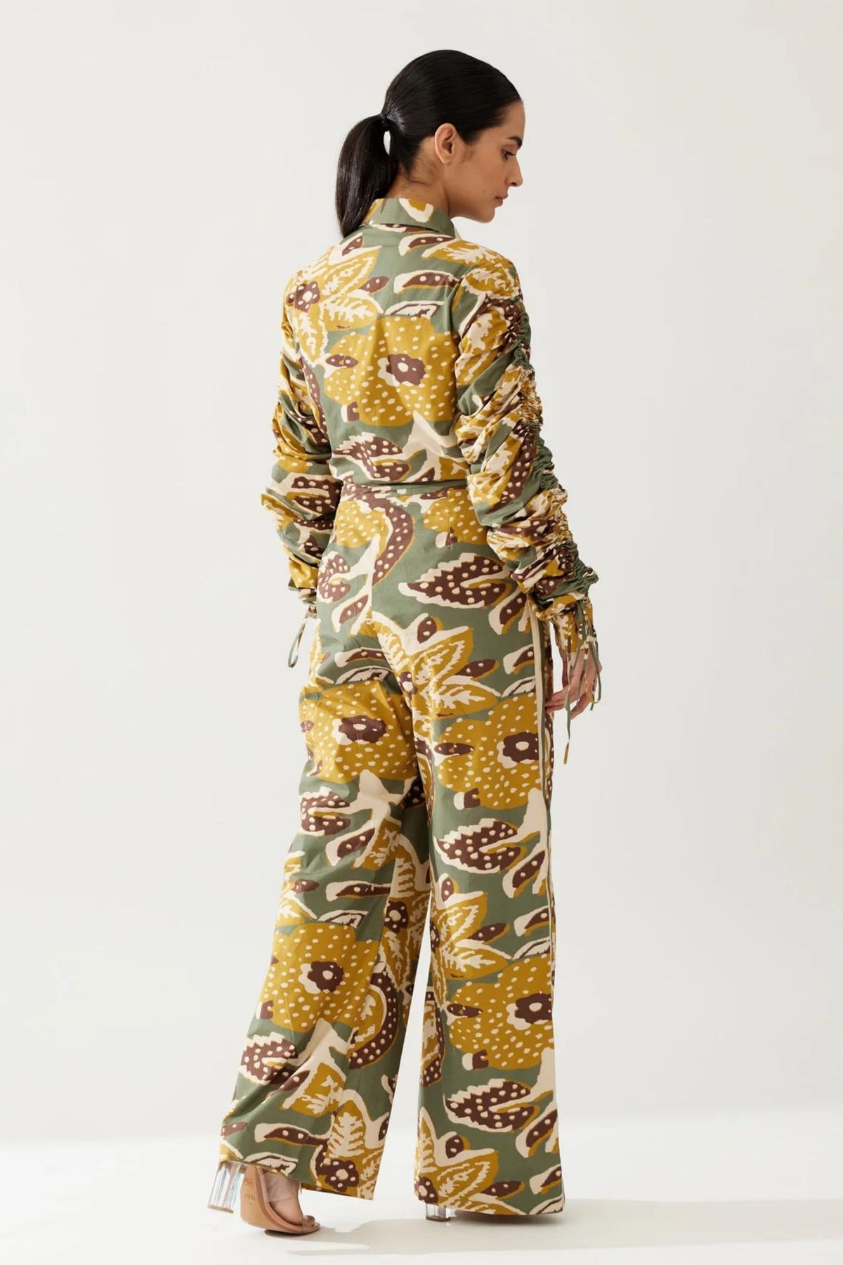 Olive And Mustard Floral Pants