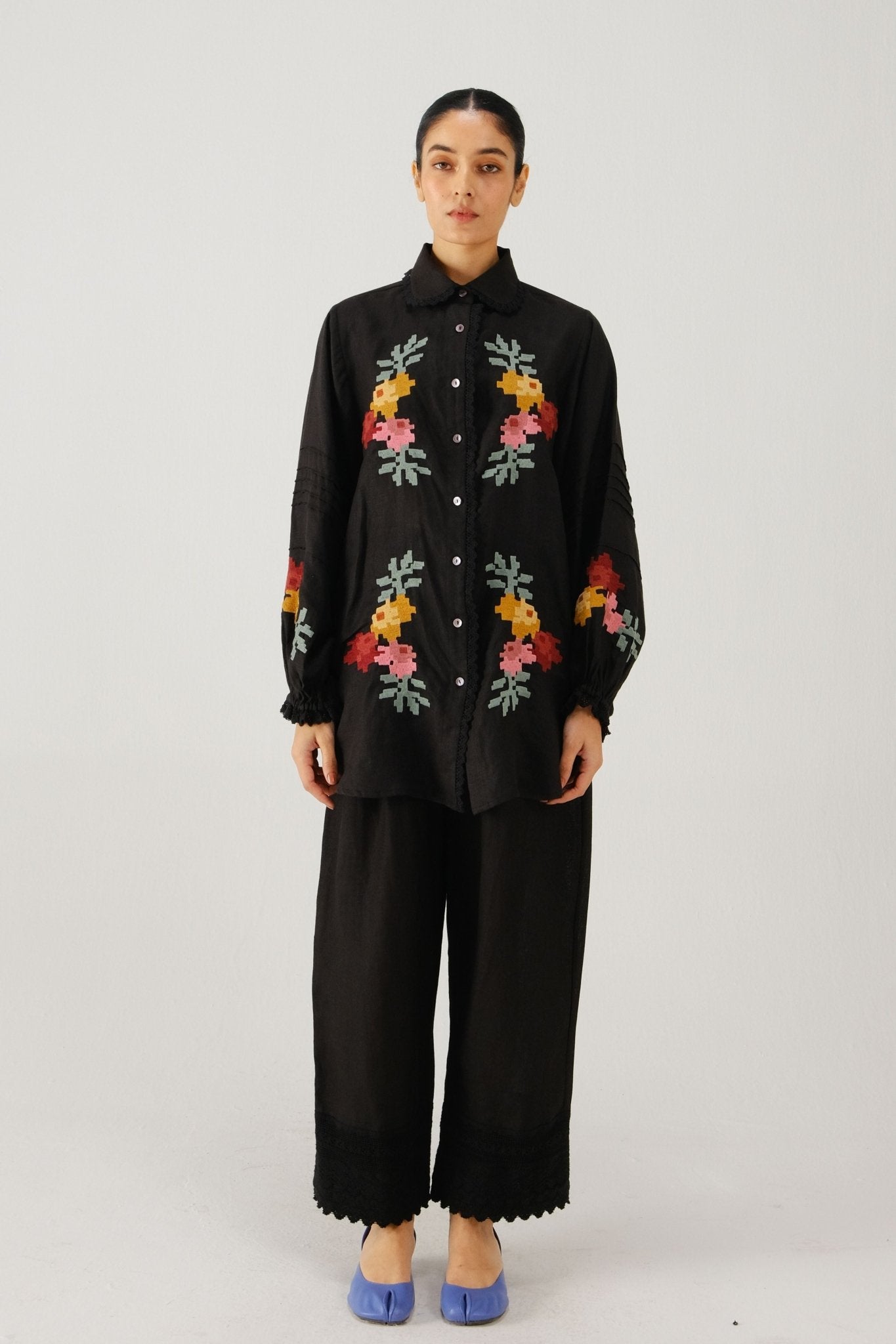 Black Moira Shirt - Cord - Elahe