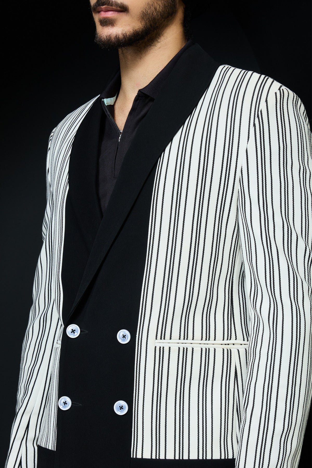 Black And White Jacket Set