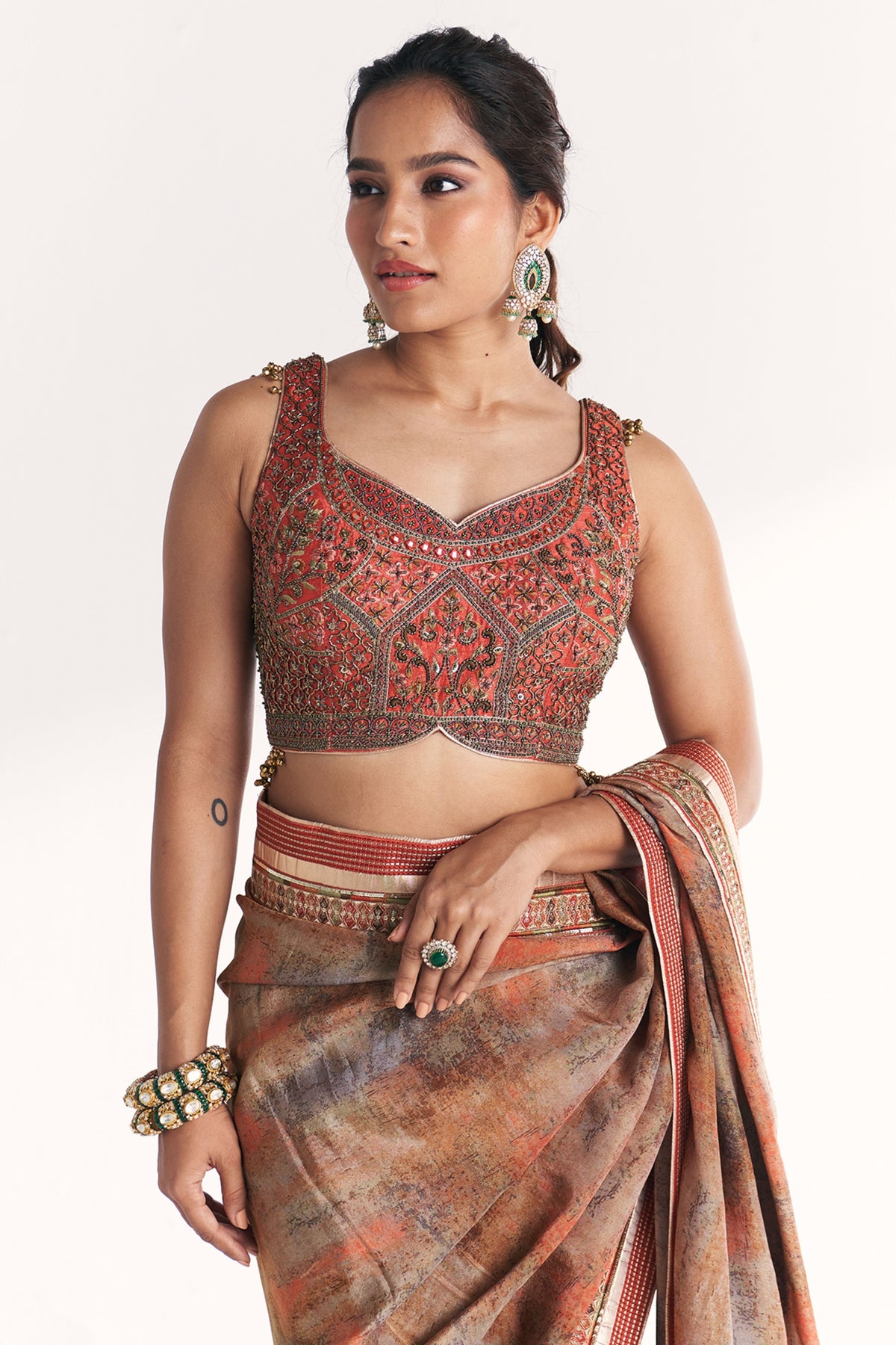 Phulwari Orange Saree