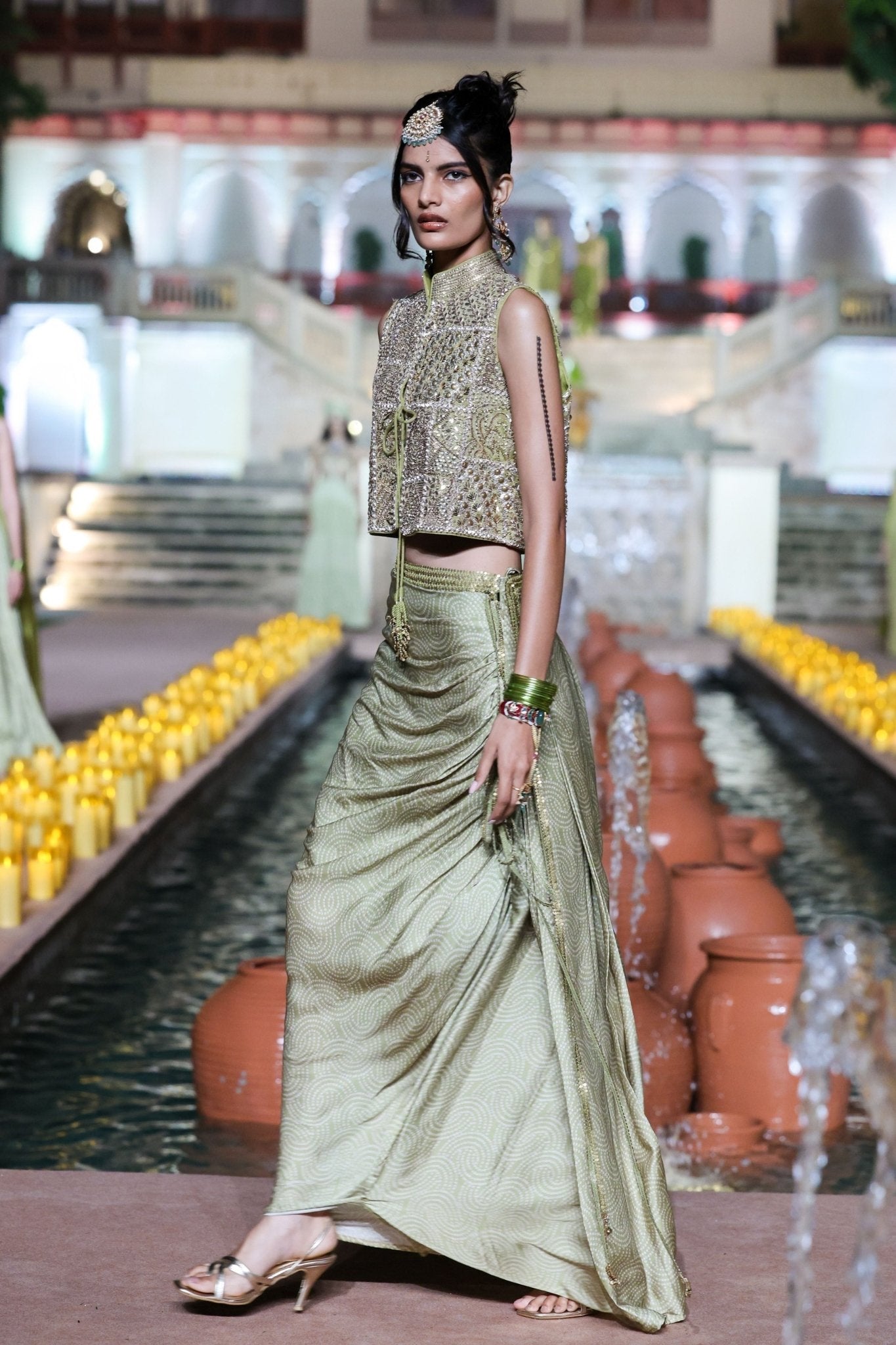 Waistcoat Drape Skirt Set - Punit Balana - Elahe