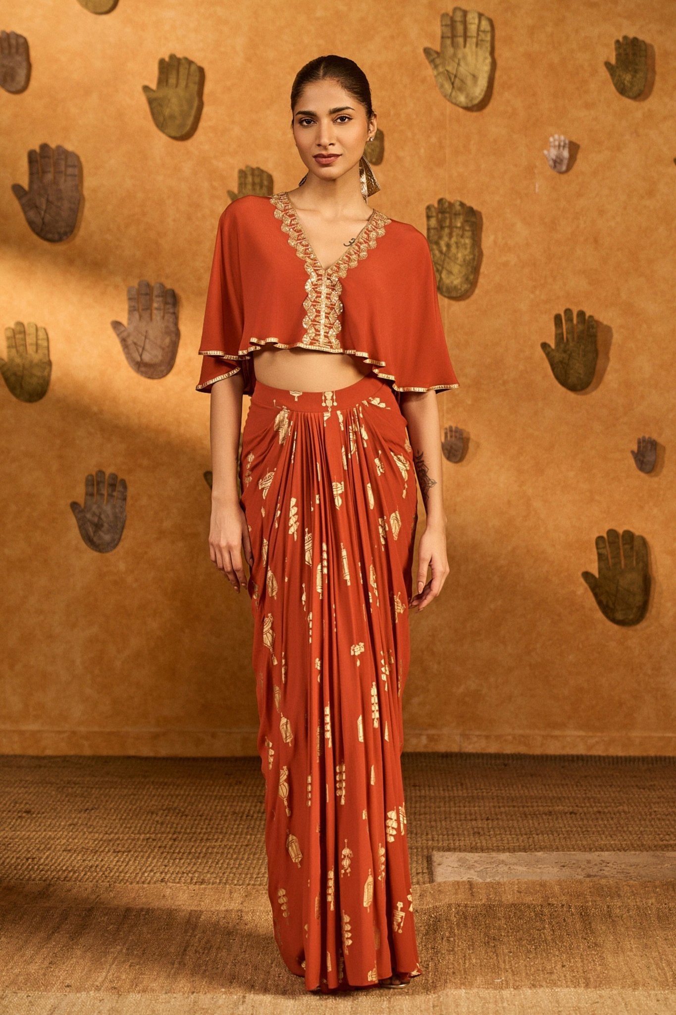 Rust Soft Lantern Co - ord Set - Masaba - Elahe