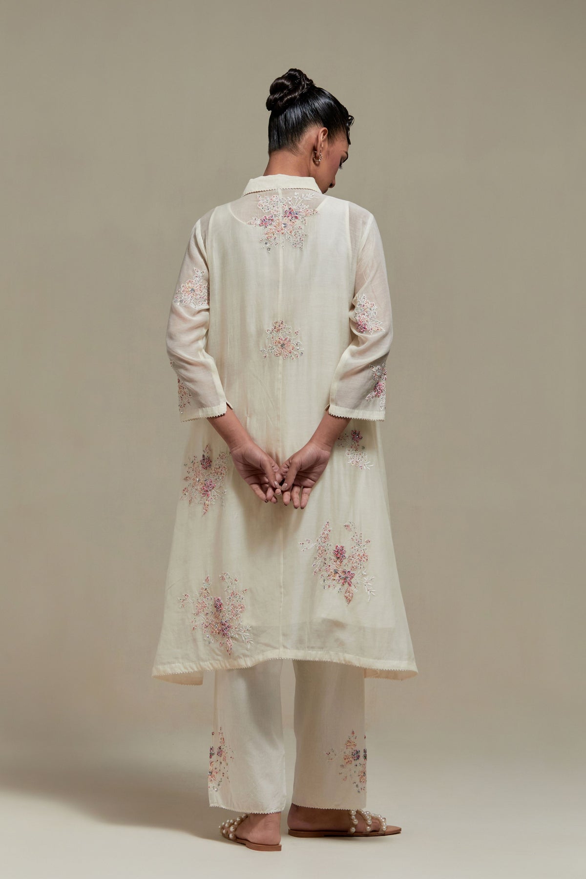 Pink Chanderi Kurta Set