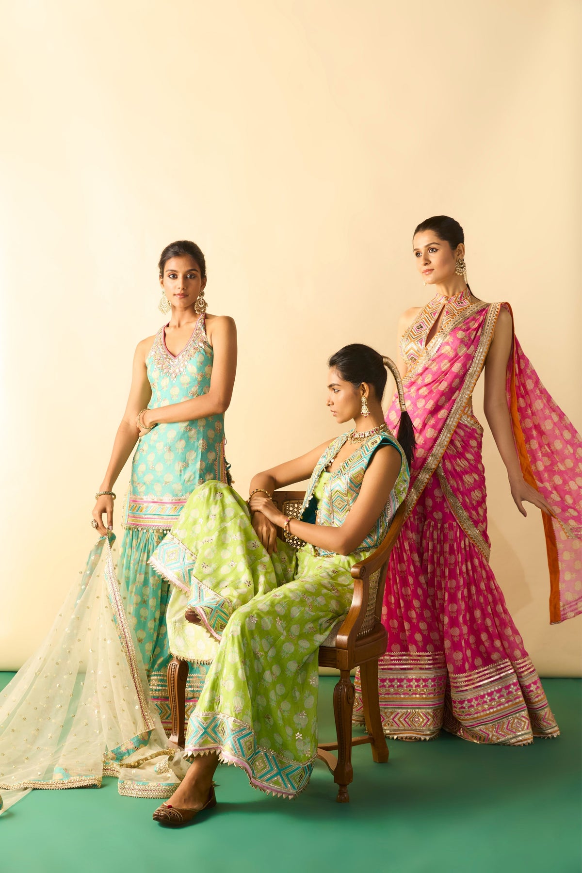 Labdhi Pink Draped Saree Set