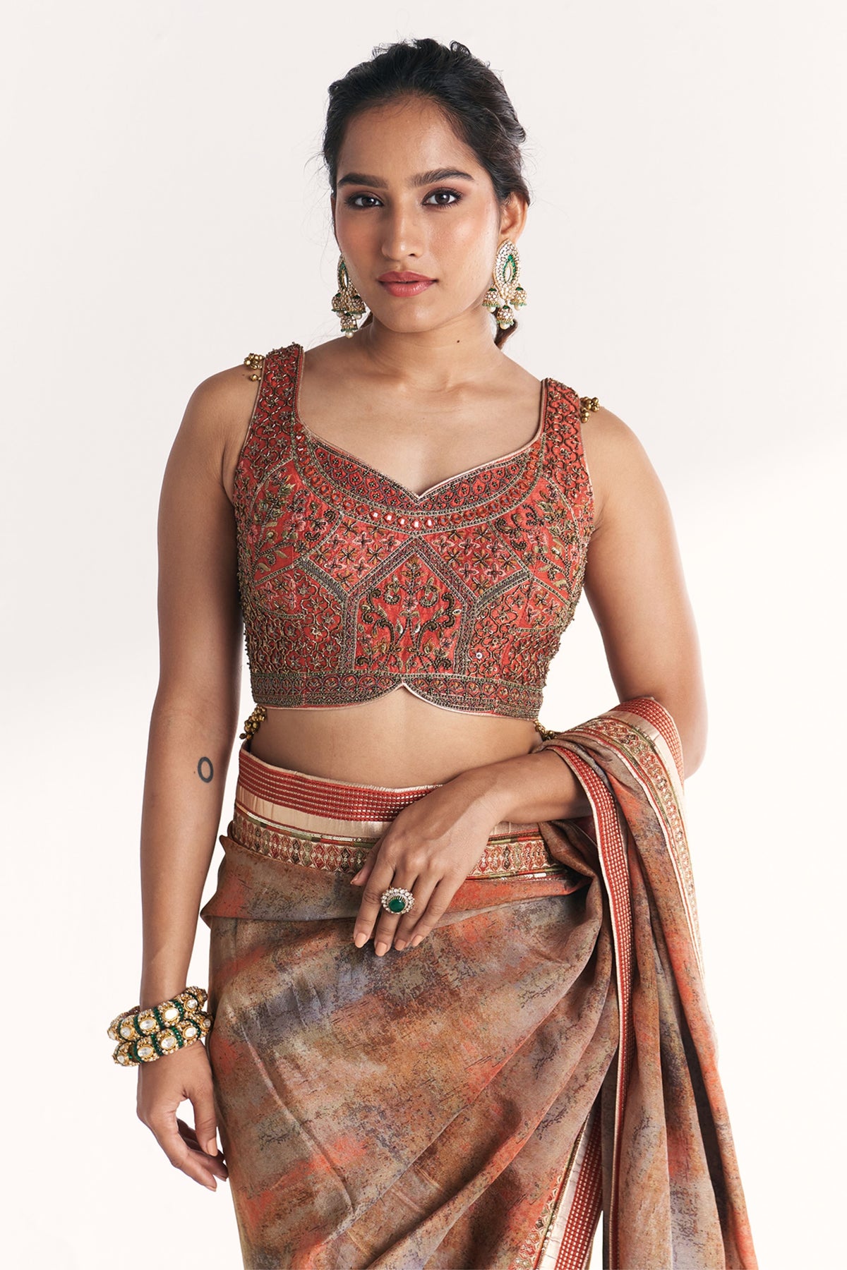 Phulwari Orange Saree