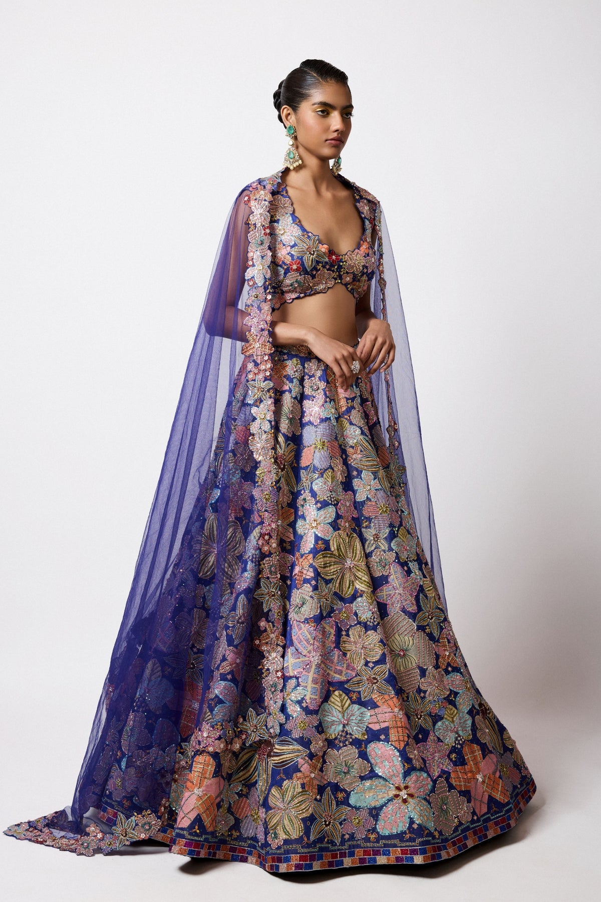 Cyanora Blue Lehenga Set