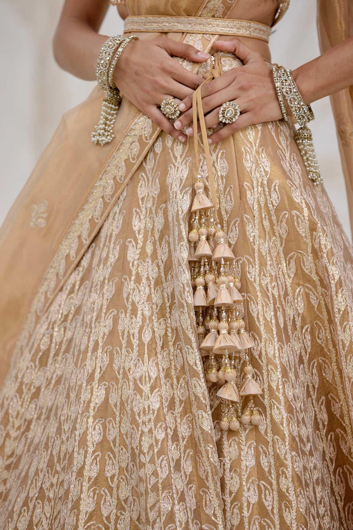 Gold Organza Lehenga Set